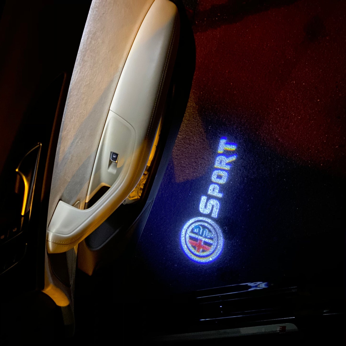 Alfa Romeo Sport LOGO PROJECTOT LIGHTS Nr.74 (quantity 1 = 2 Logo Film / 2 door lights)
