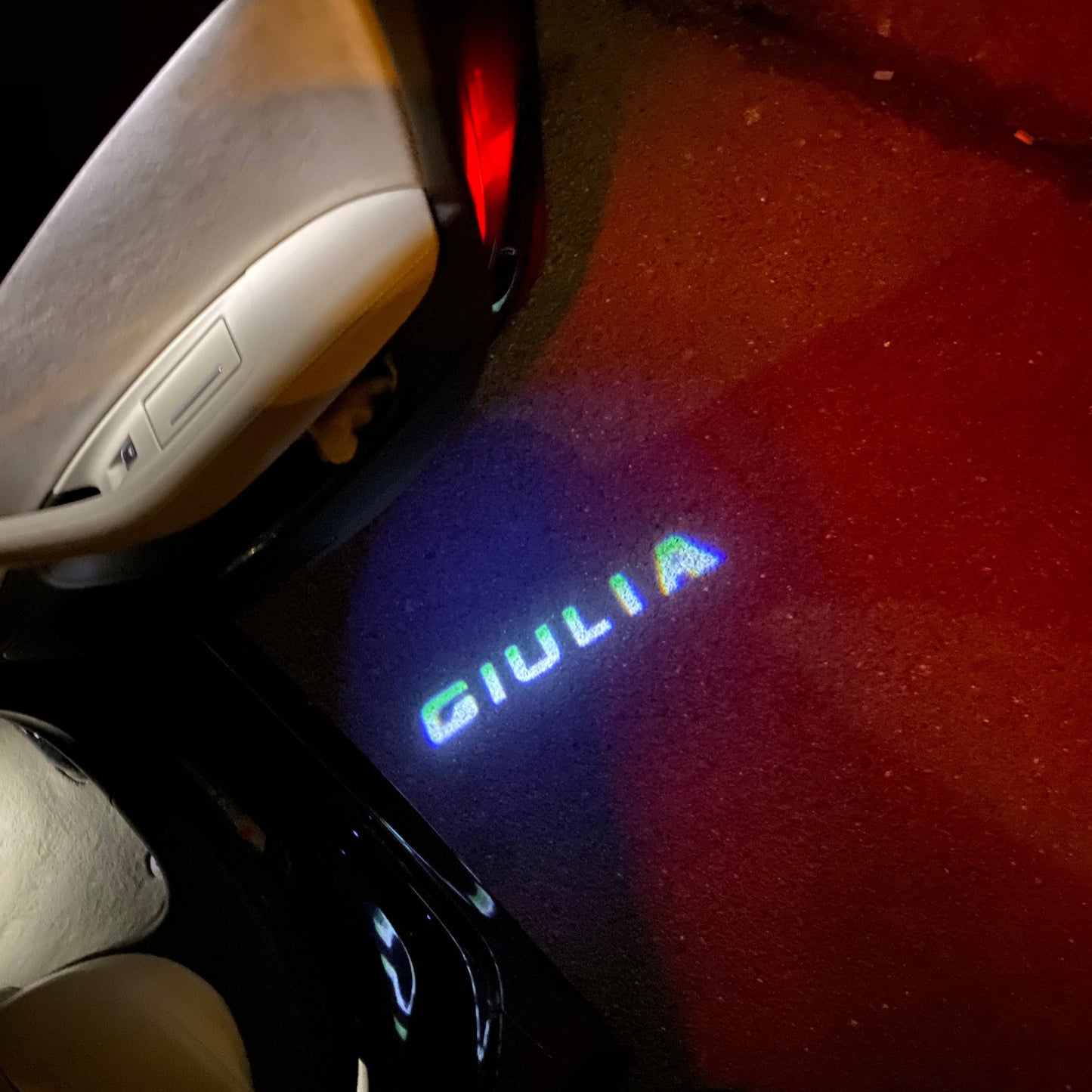 Alfa Romeo GIULIA LOGO PROJECTOT LIGHTS Nr.51 (quantity 1 = 2 Logo Film / 2 door lights)
