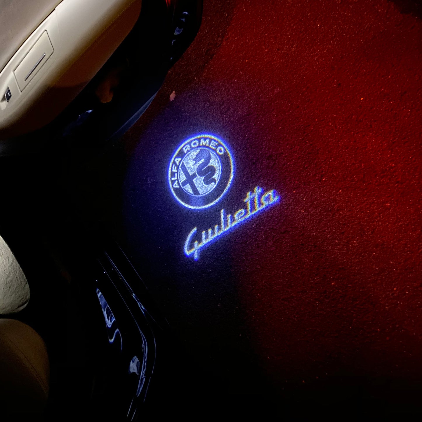 Alfa Romeo Giulietta LOGO PROJECTOT LIGHTS Nr.79 (quantity 1 = 2 Logo Film / 2 door lights)