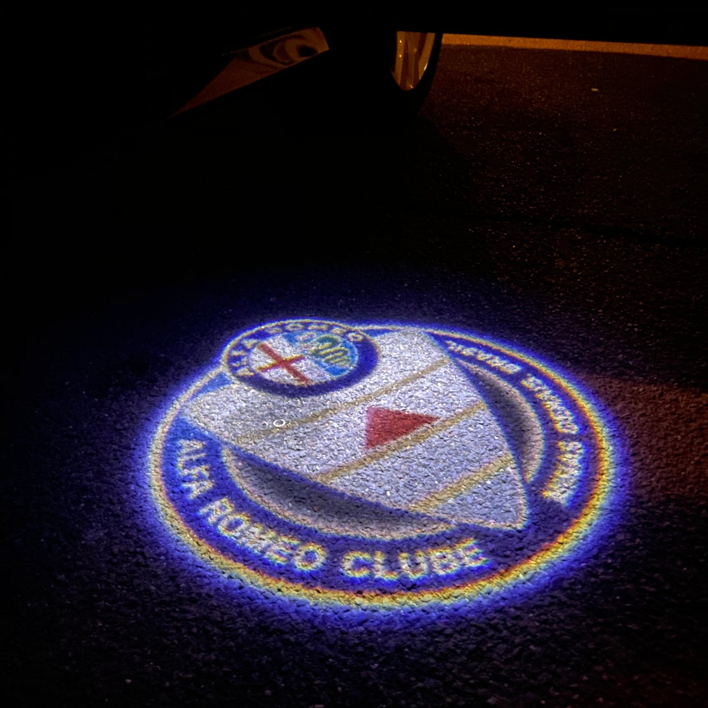 Alfa Romeo ORIGINAL Multicolour Logo PROJECTOT LIGHTS Nr.39 (quantity 1 = 2 Logo Film / 2 door lights)