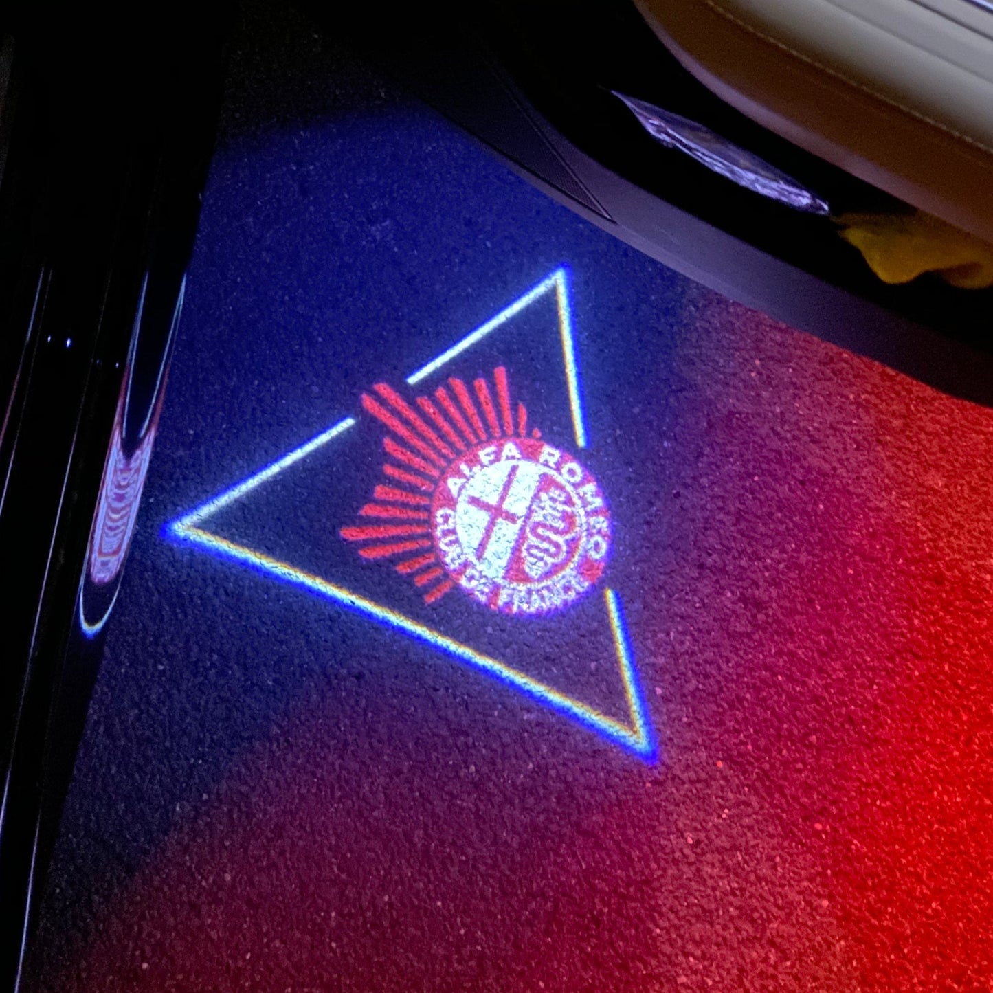 Alfa Romeo RED COLOR LOGO PROJECTOT LIGHTS Nr.20 (quantity 1 = 2 Logo Film / 2 door lights)