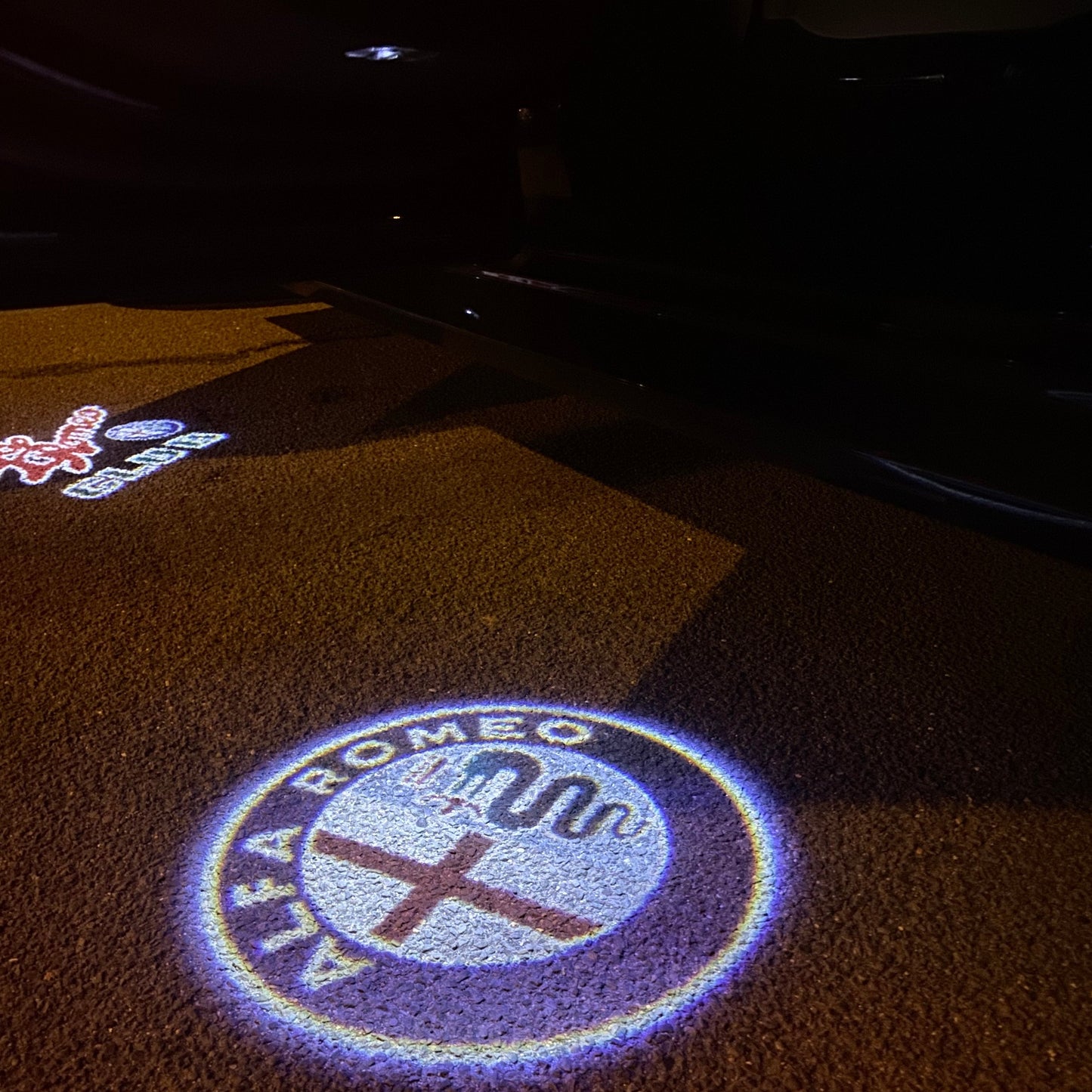 Alfa Romeo ORIGINAL Multicolour Logo PROJECTOT LIGHTS Nr.37 (quantity 1 = 2 Logo Film / 2 door lights)