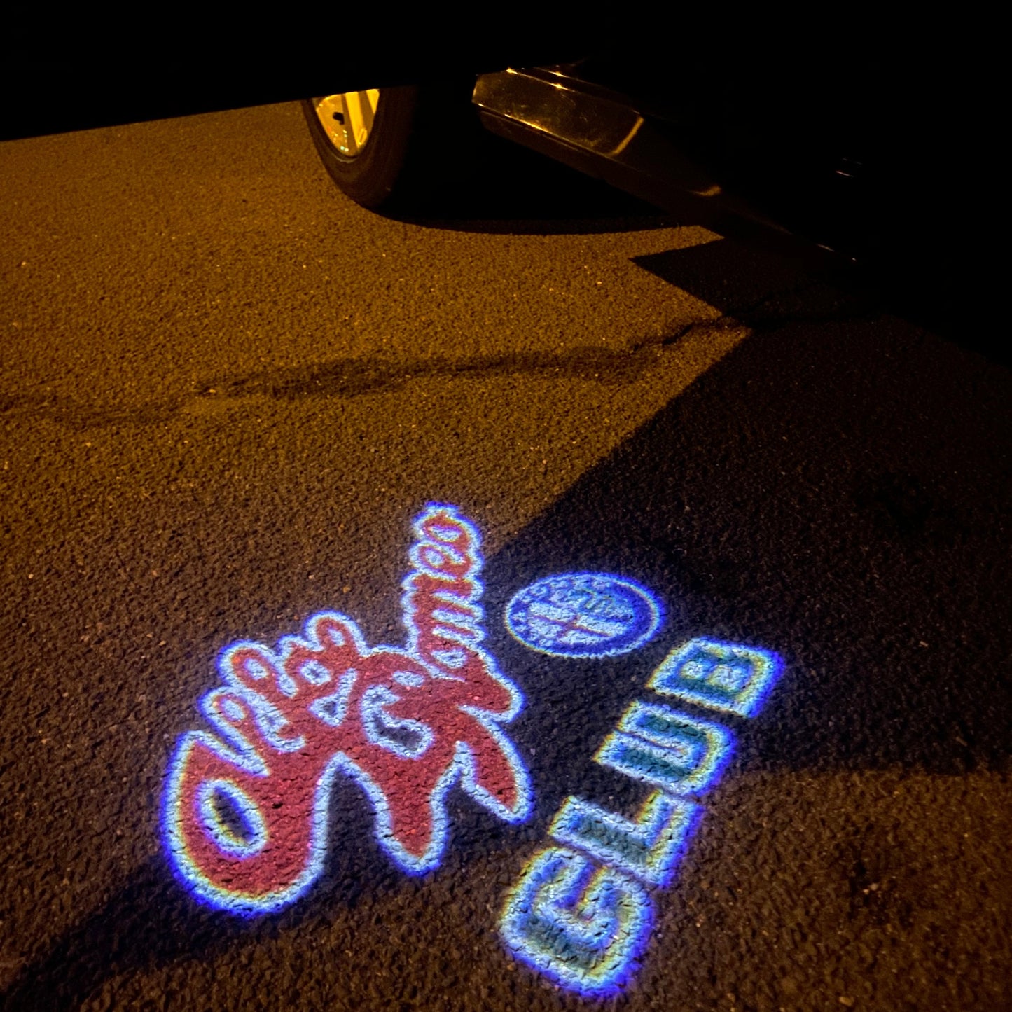 Alfa Romeo RED COLOR LOGO PROJECTOT LIGHTS Nr.91 (quantity 1 = 2 Logo Film / 2 door lights)
