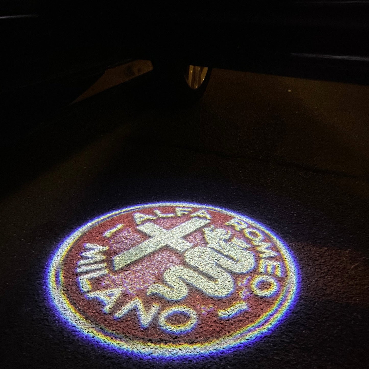 Alfa Romeo Original RED COLOR LOGO PROJECTOT LIGHTS Nr.27 (quantity 1 = 2 Logo Film / 2 door lights)