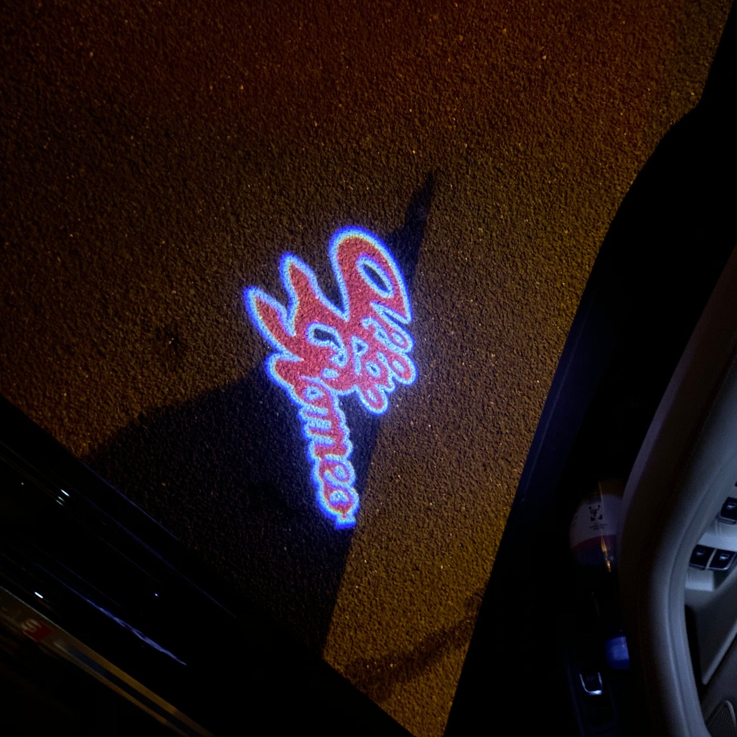 Alfa Romeo RED COLOR LOGO PROJECTOT LIGHTS Nr.35 (quantity 1 = 2 Logo Film / 2 door lights)