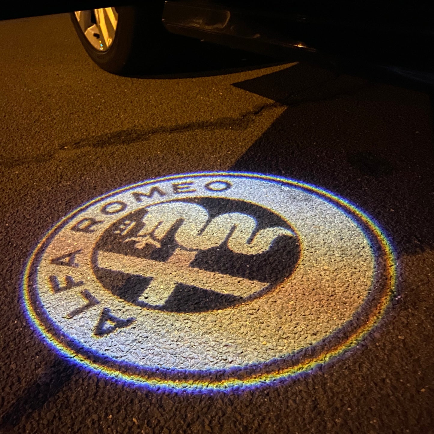 Alfa Romeo ORANGE COLOR LOGO PROJECTOT LIGHTS Nr.15 (quantity 1 = 2 Logo Film / 2 door lights)