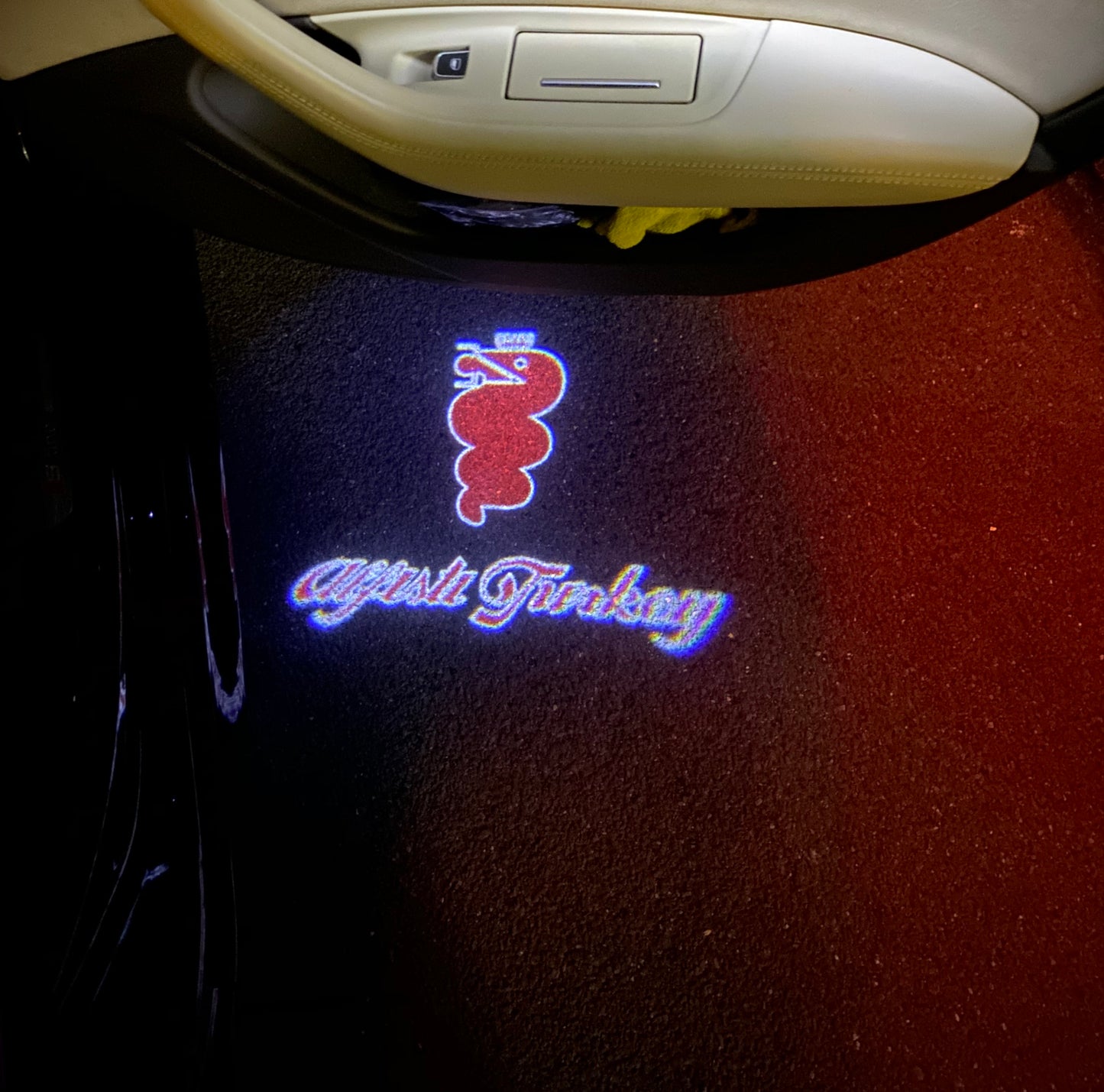Alfa Romeo ALFA ROMEO RED COLOR LOGO PROJECTOT LIGHTS Nr.106 (quantity 1 = 2 Logo Film / 2 door lights)