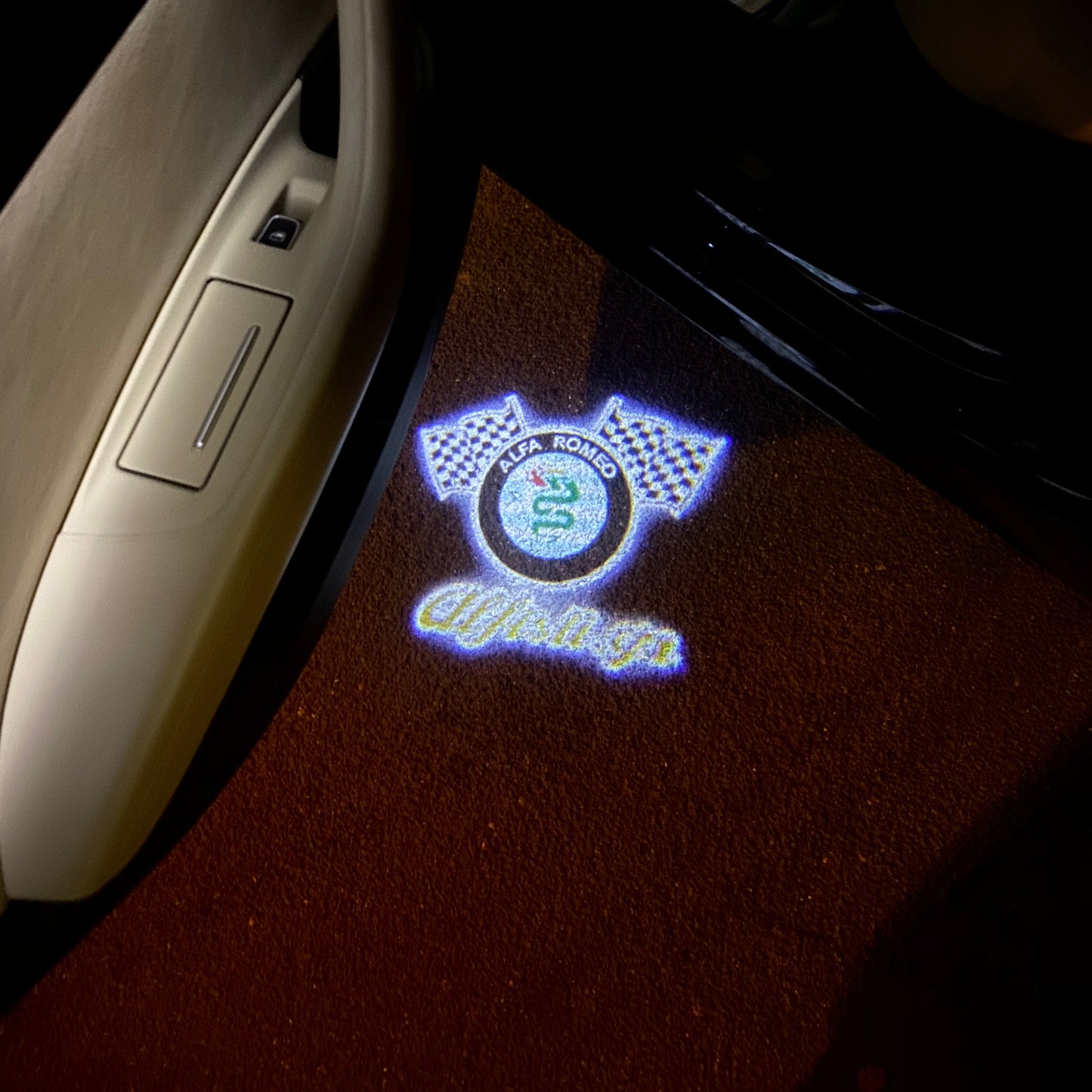 Alfa Romeo Bscione snake LOGO PROJECTOT LIGHTS Nr.58 (quantity 1 = 2 Logo Film / 2 door lights)