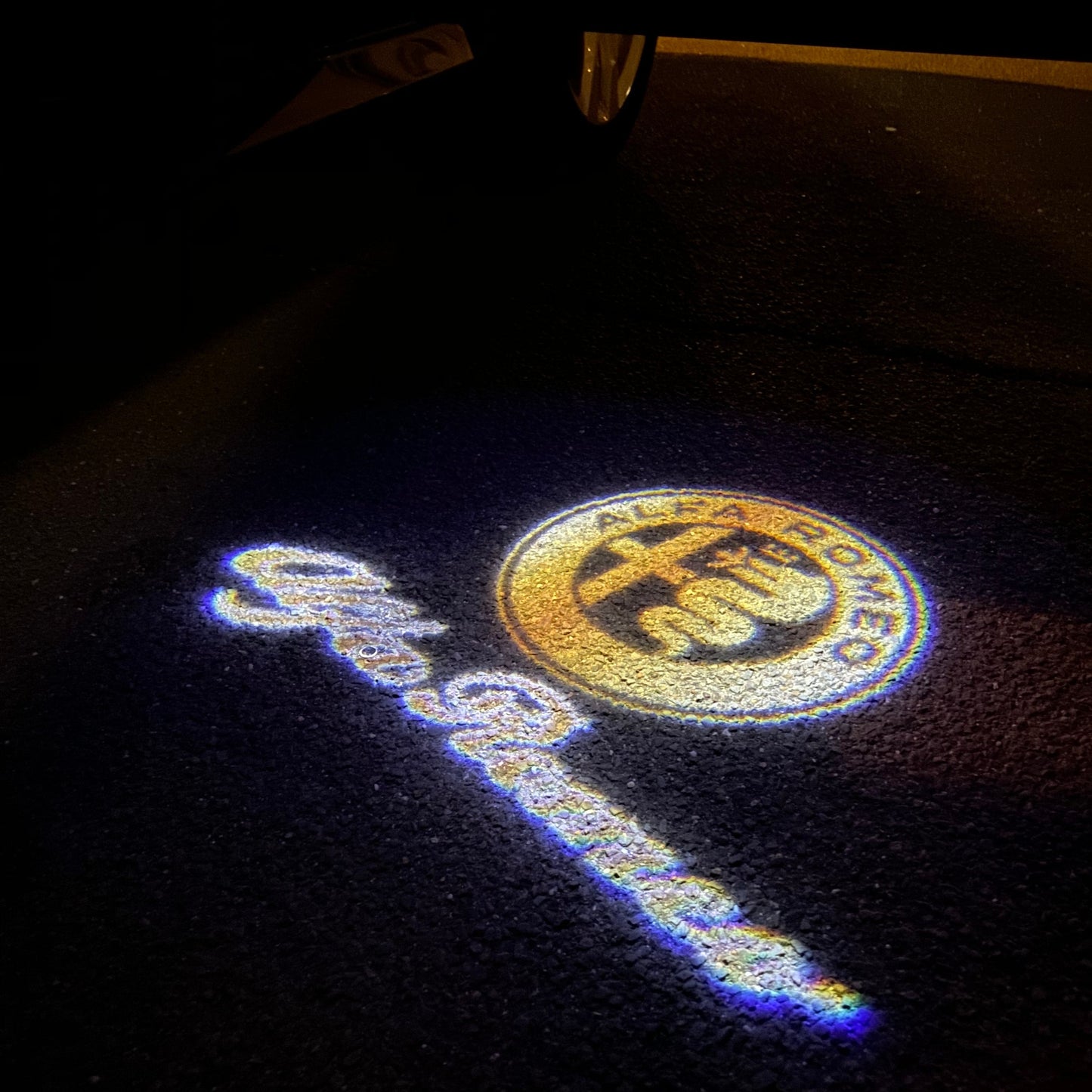 Alfa Romeo ORANGE COLOR LOGO PROJECTOT LIGHTS Nr.16 (quantity 1 = 2 Logo Film / 2 door lights)