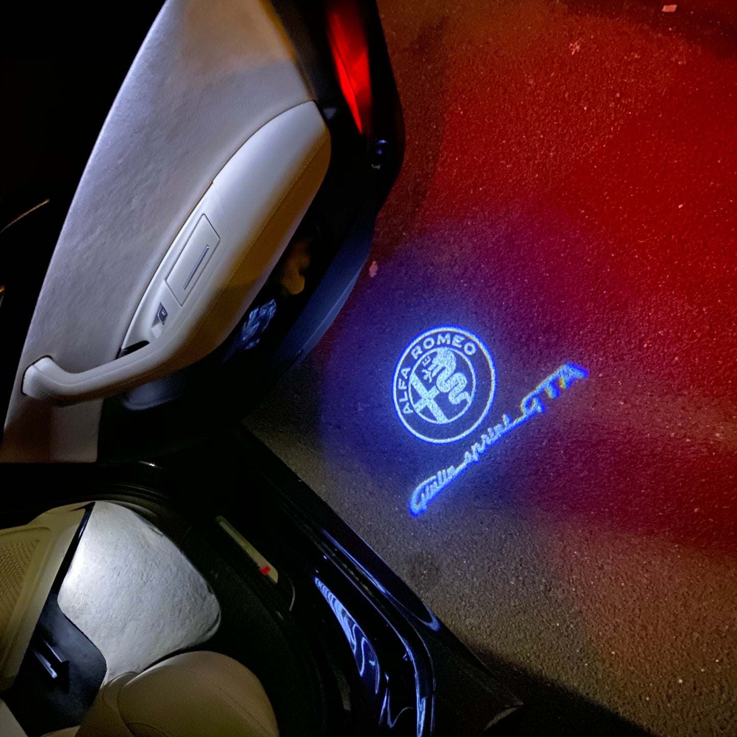 Alfa Romeo Giulietta GTA LOGO PROJECTOT LIGHTS Nr.78 (quantity 1 = 2 Logo Film / 2 door lights)