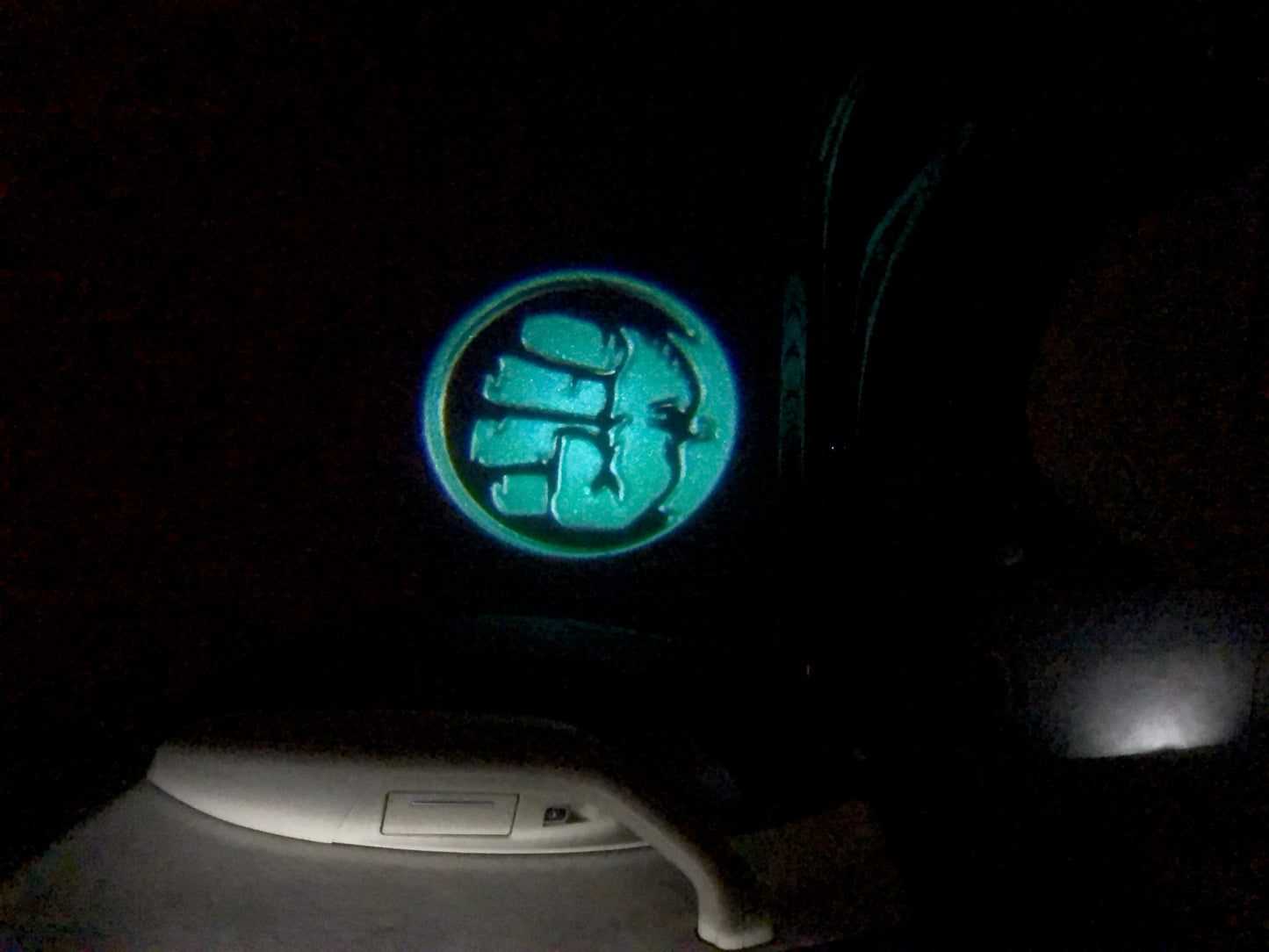 HULK Logo door lights Nr.212 (quantity 1 = 2 Logo Films /2 door lights)Marvel Heroes Logo
