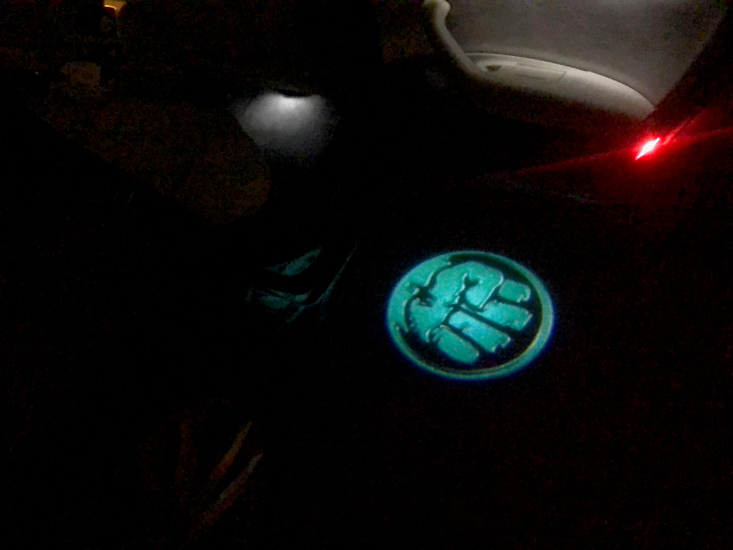 HULK Logo door lights Nr.212 (quantity 1 = 2 Logo Films /2 door lights)Marvel Heroes Logo
