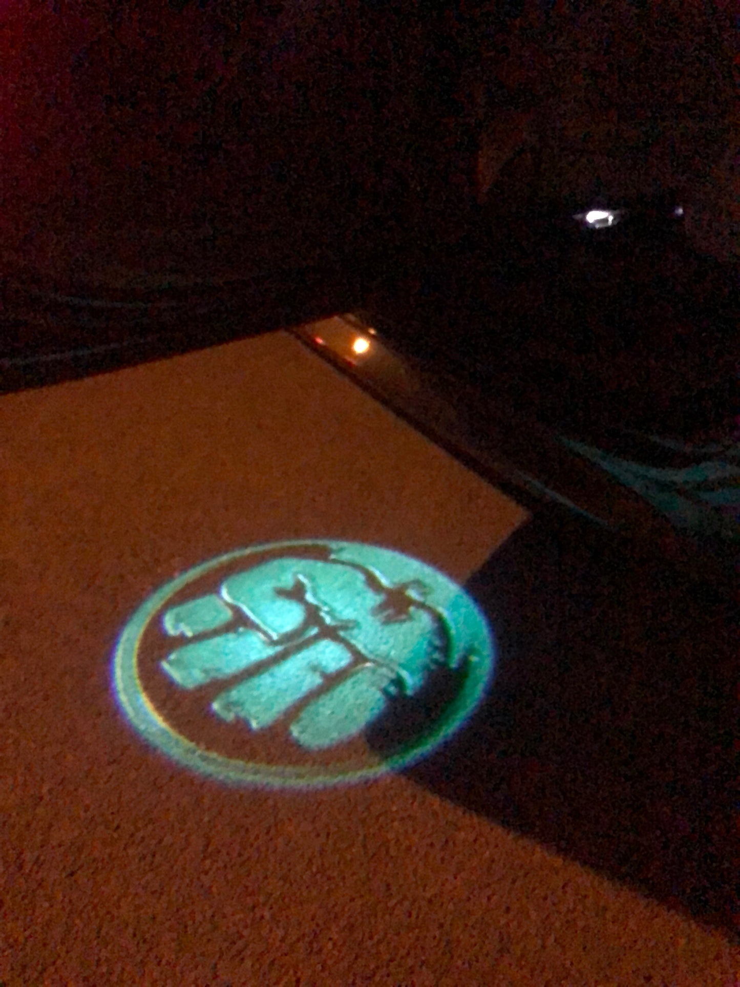 HULK Logo door lights Nr.212 (quantity 1 = 2 Logo Films /2 door lights)Marvel Heroes Logo