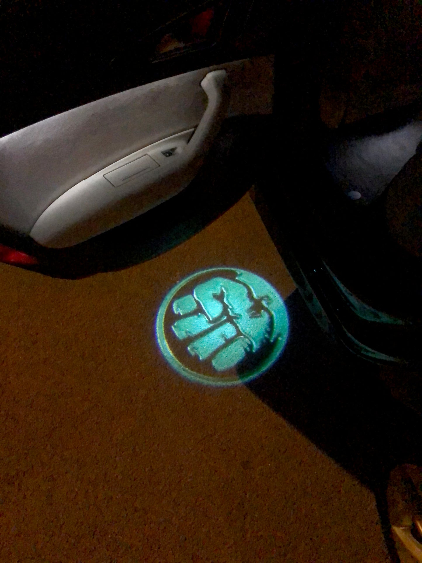 HULK Logo door lights Nr.212 (quantity 1 = 2 Logo Films /2 door lights)Marvel Heroes Logo