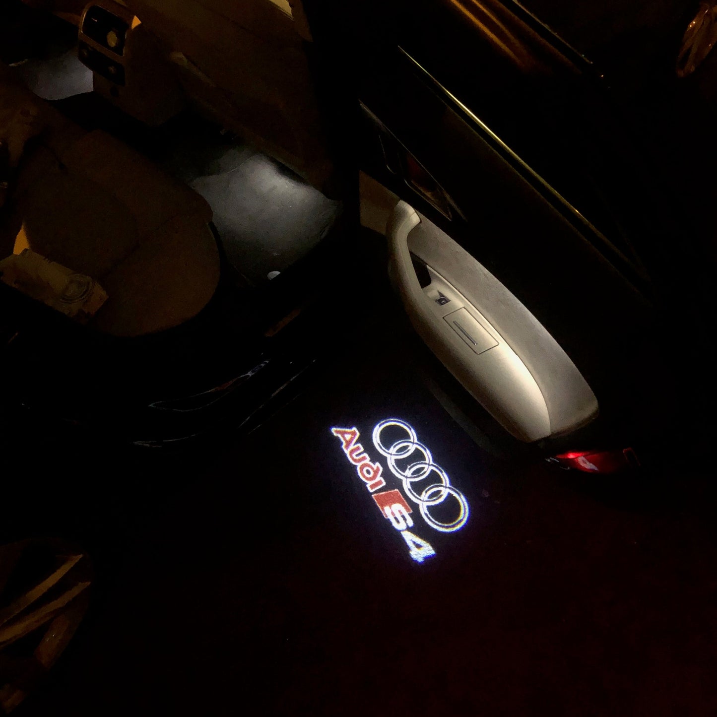AUDI S4 LOGO PROJECTOT LIGHTS Nr.88 (quantity 1 = 2 Logo Films /2 door lights)