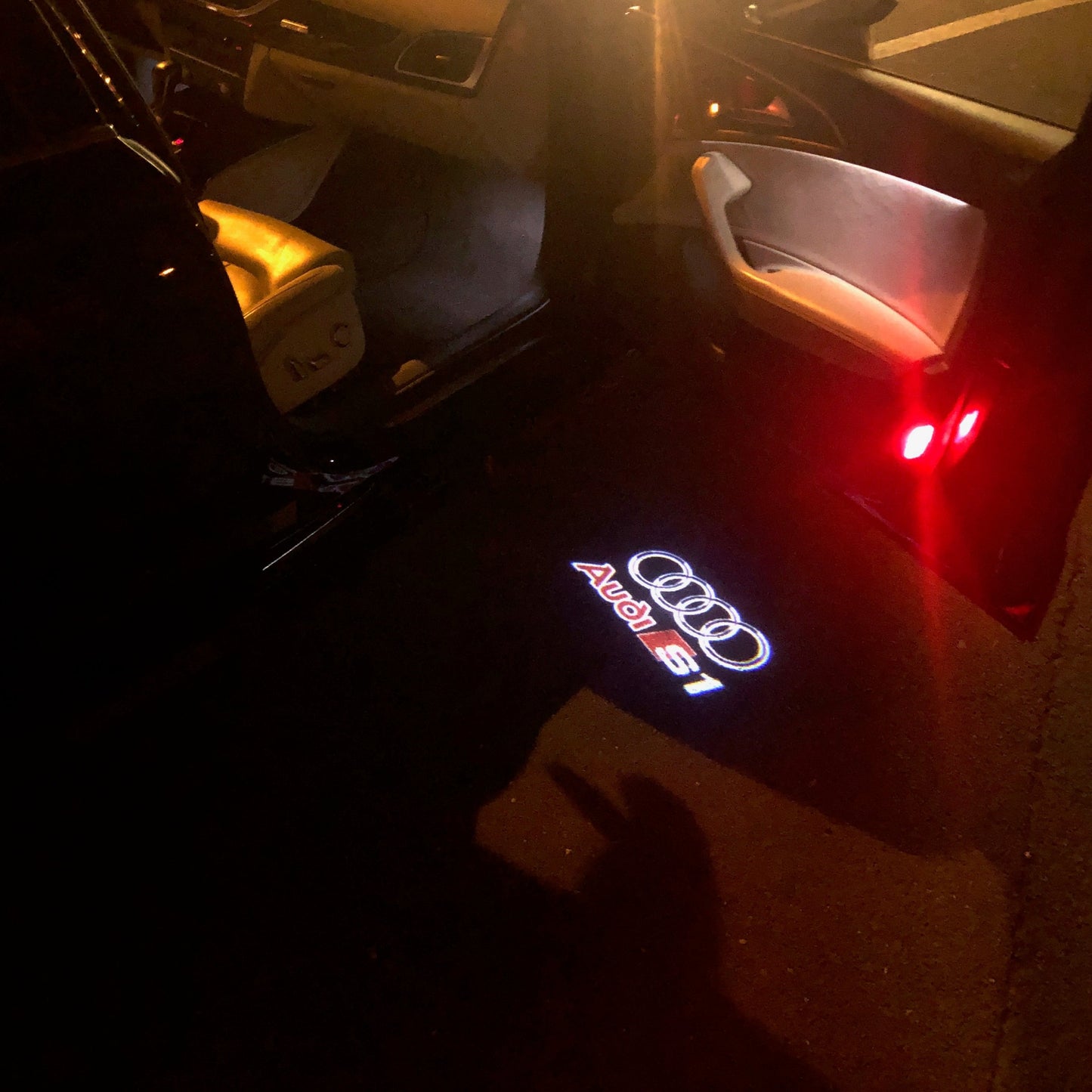 AUDI S1 LOGO PROJECTOT LIGHTS Nr.320 (quantity 1 = 2 Logo Films /2 door lights)