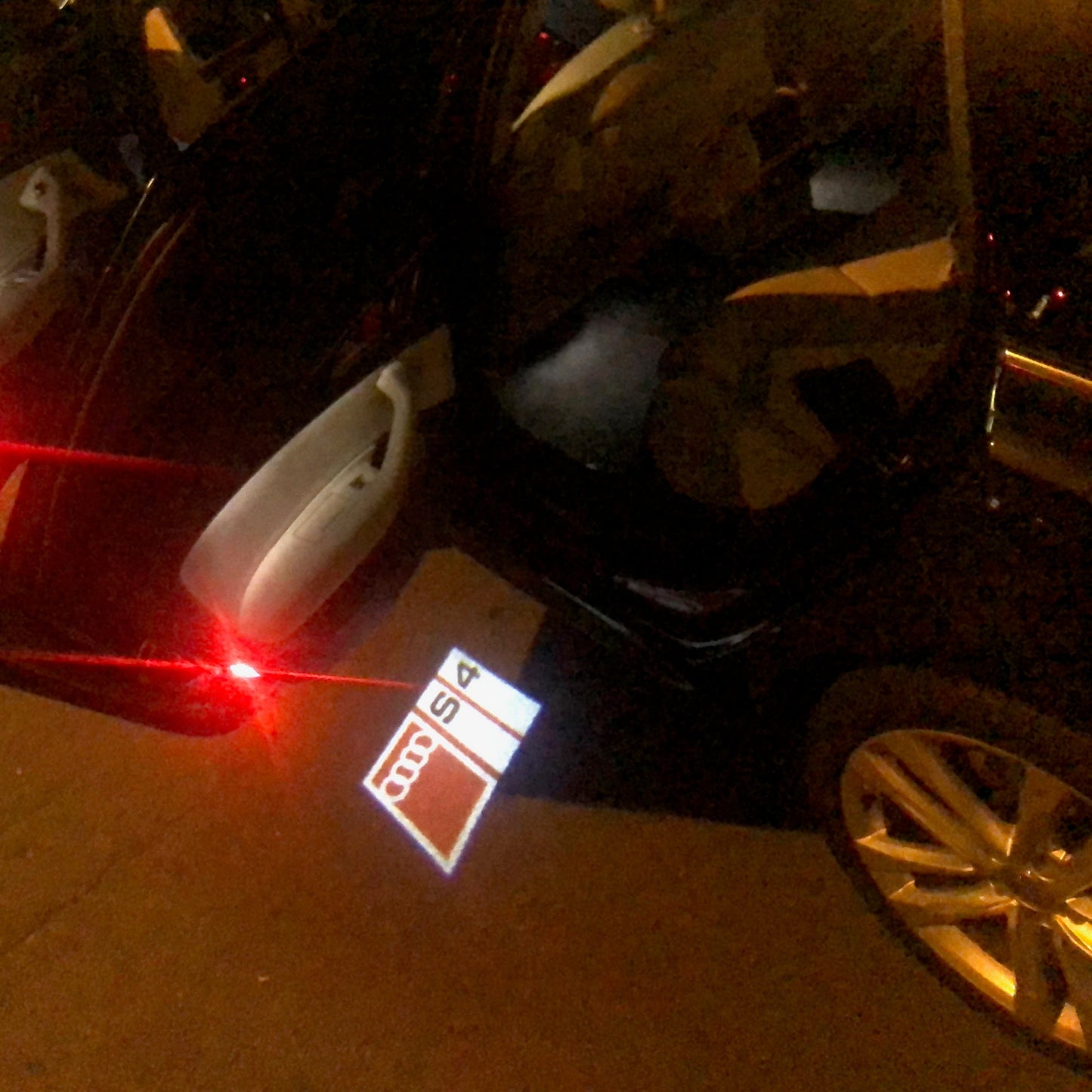 AUDI S4 LOGO PROJECTOT LIGHTS Nr.151 (quantity 1 = 2 Logo Films /2 door lights)