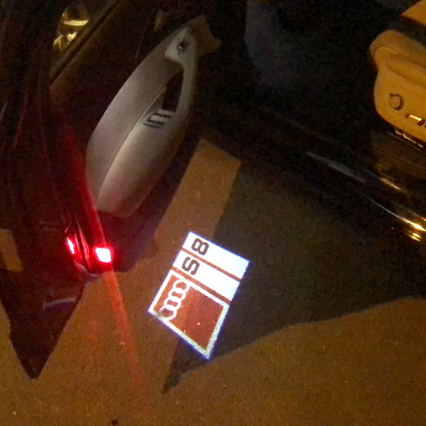 AUDI S8 LOGO PROJECTOT LIGHTS Nr.149 (quantity 1 = 2 Logo Films /2 door lights)