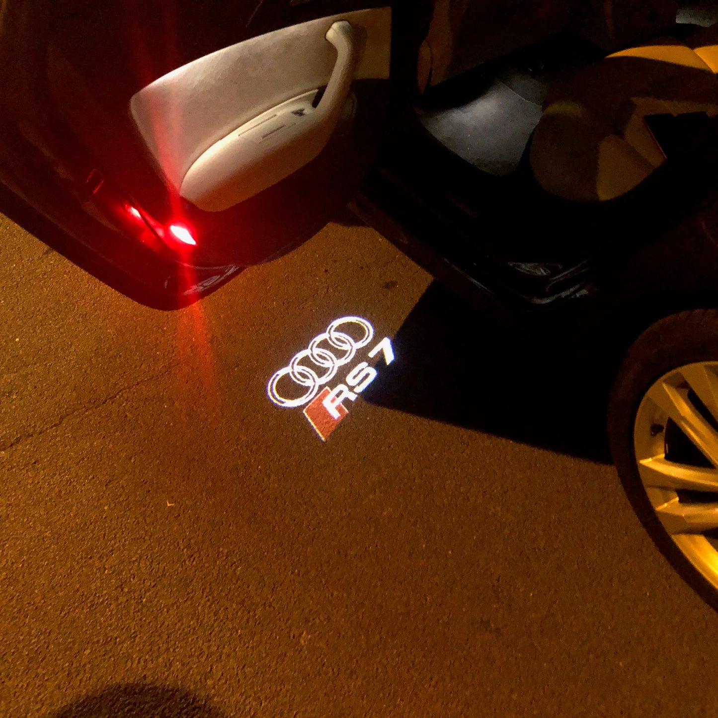 AUDI RS7 LOGO PROJECTOT LIGHTS Nr.138 (quantity 1 = 2 Logo Films /2 door lights)