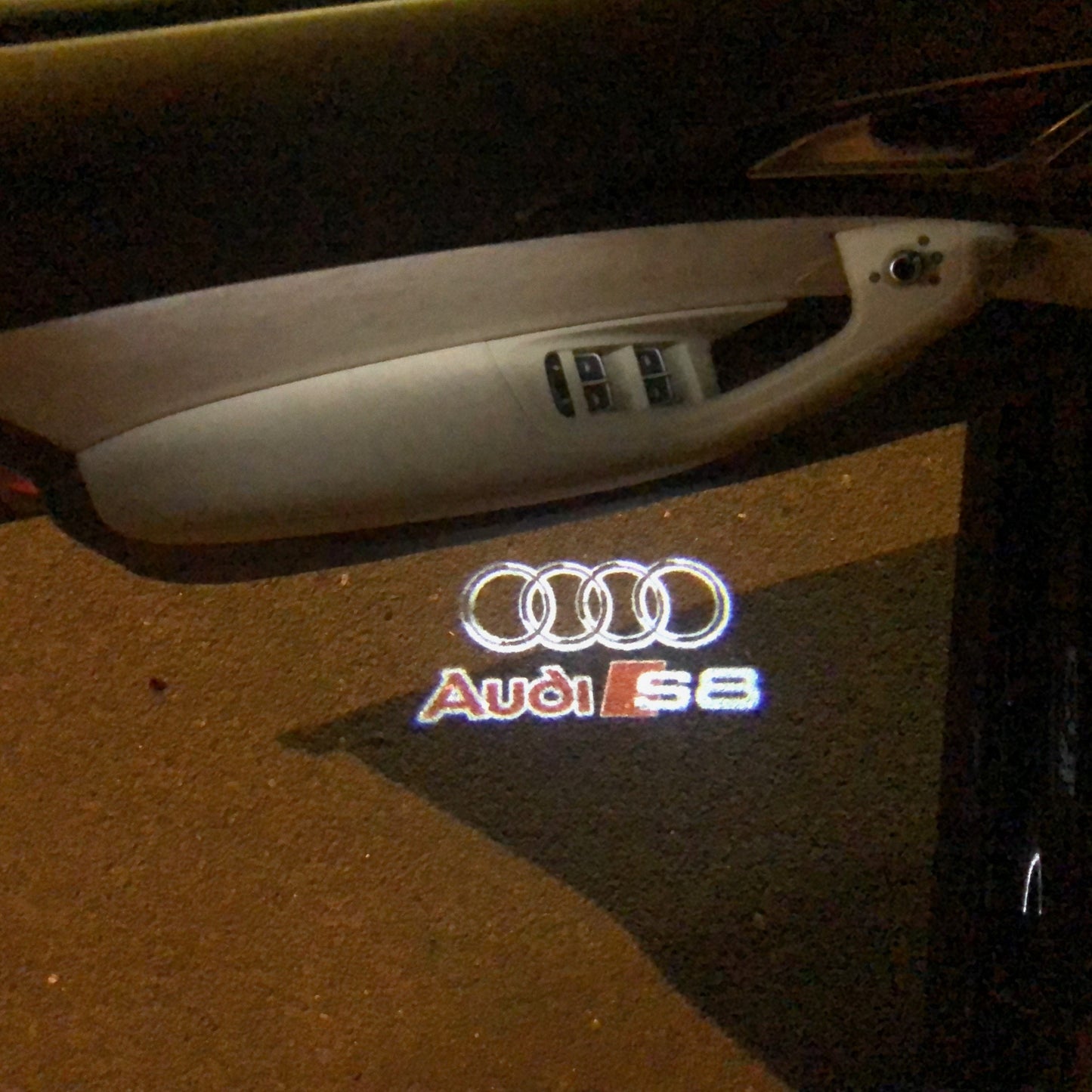 AUDI S8 LOGO PROJECTOT LIGHTS Nr.38 (quantity 1 = 2 Logo Films /2 door lights)