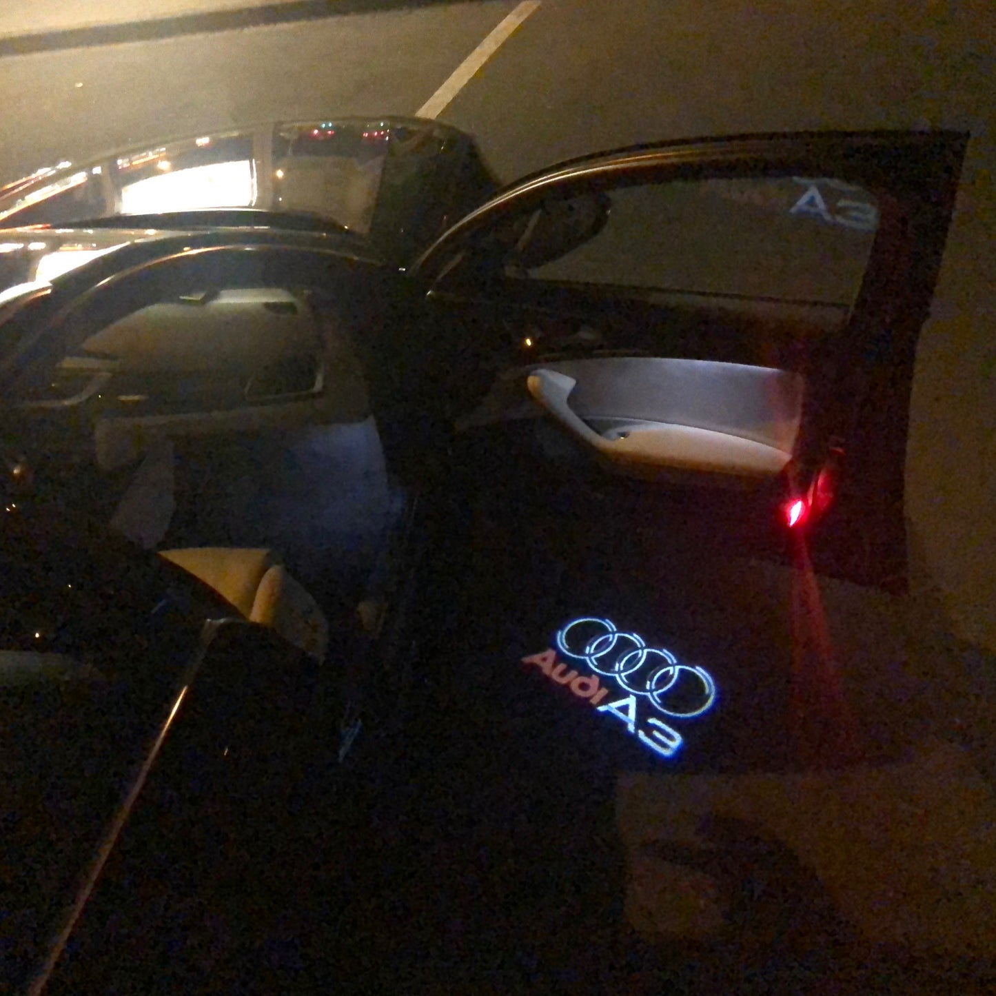 AUDI A3 LOGO PROJECTOT LIGHTS Nr.41 (quantity 1 = 2 Logo Films /2 door lights)