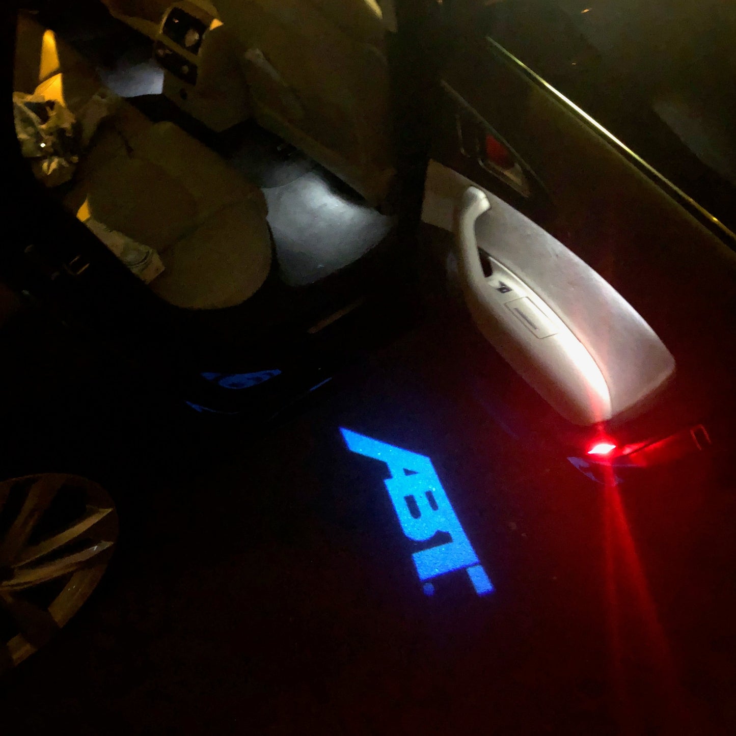 AUDI ABT LOGO PROJECROTR LIGHTS Nr.123(quantity 1 = 2 Logo Film & 2 door lights)