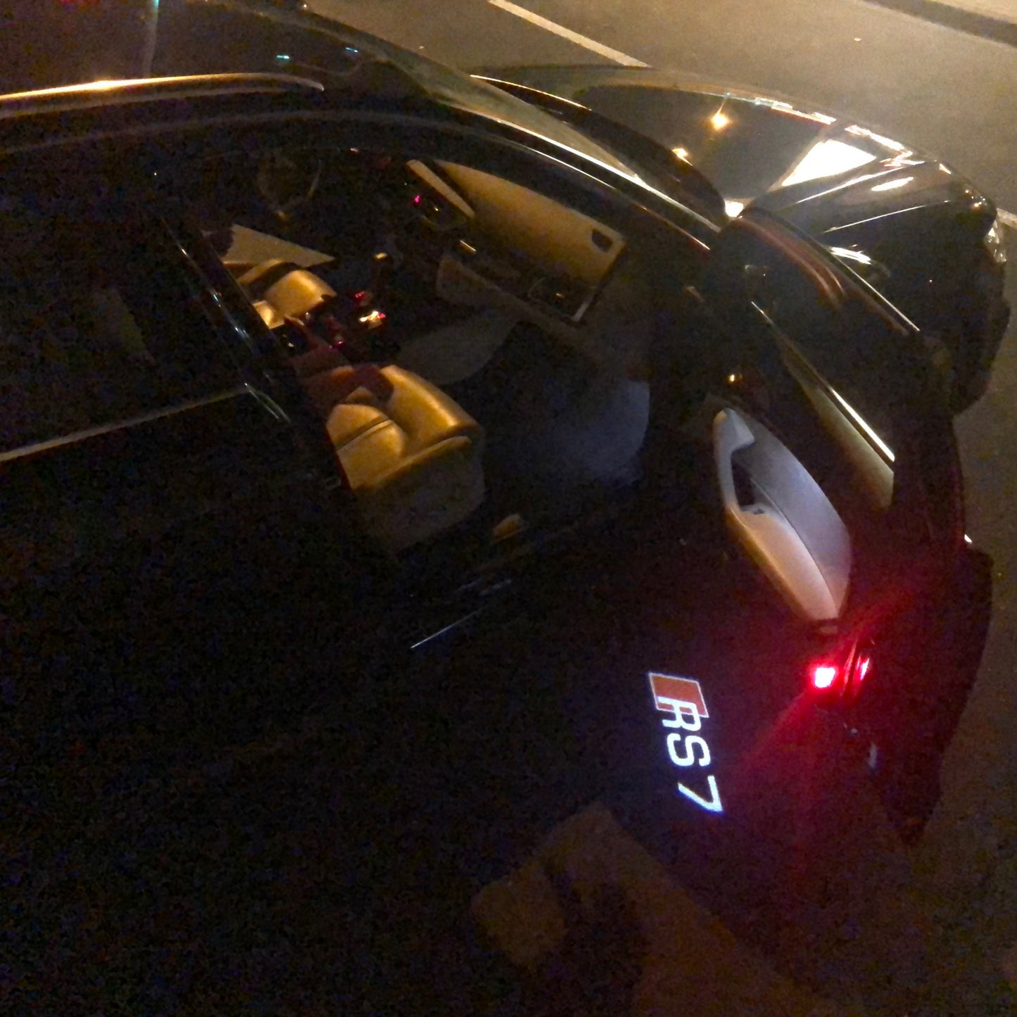 AUDI RS7 LOGO PROJECTOT LIGHTS Nr.56 (quantity 1 = 2 Logo Films /2 door lights)