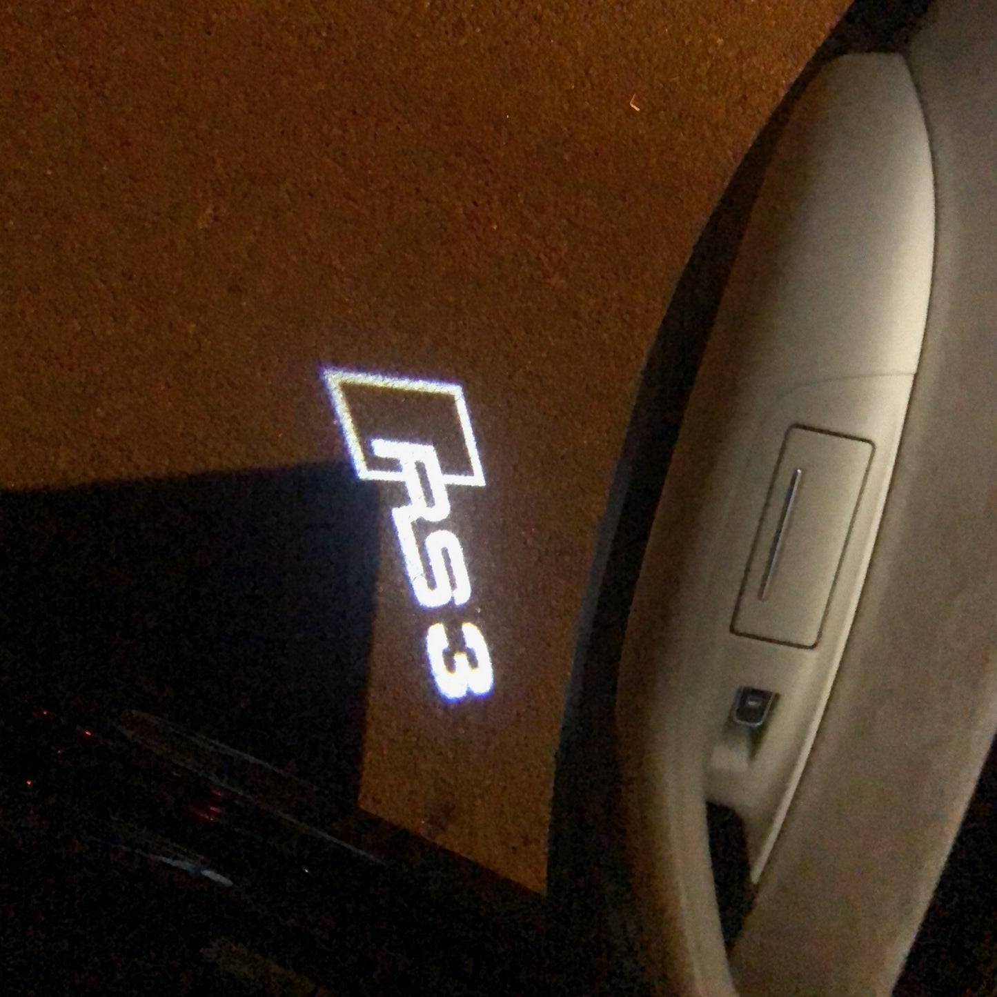 AUDI RS3 LOGO PROJECTOT LIGHTS Nr.120 (quantity 1 = 2 Logo Films /2 door lights)