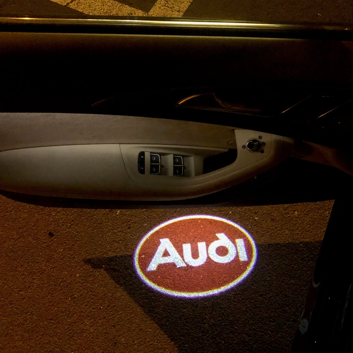 AUDI Original LOGO PROJECTOT LIGHTS Nr.006 (quantity 1 = 2 Logo Films /2 door lights)