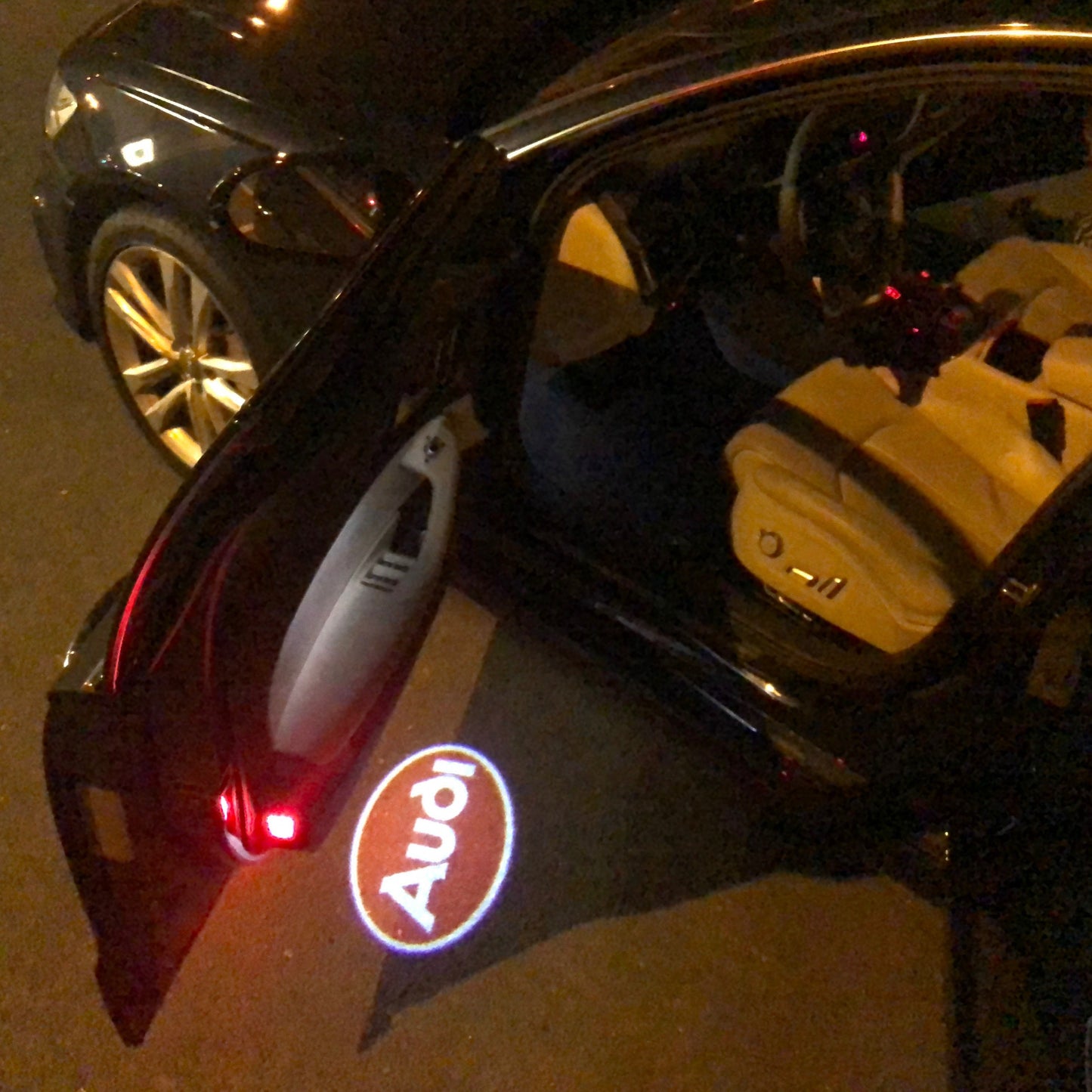 AUDI Original LOGO PROJECTOT LIGHTS Nr.006 (quantity 1 = 2 Logo Films /2 door lights)