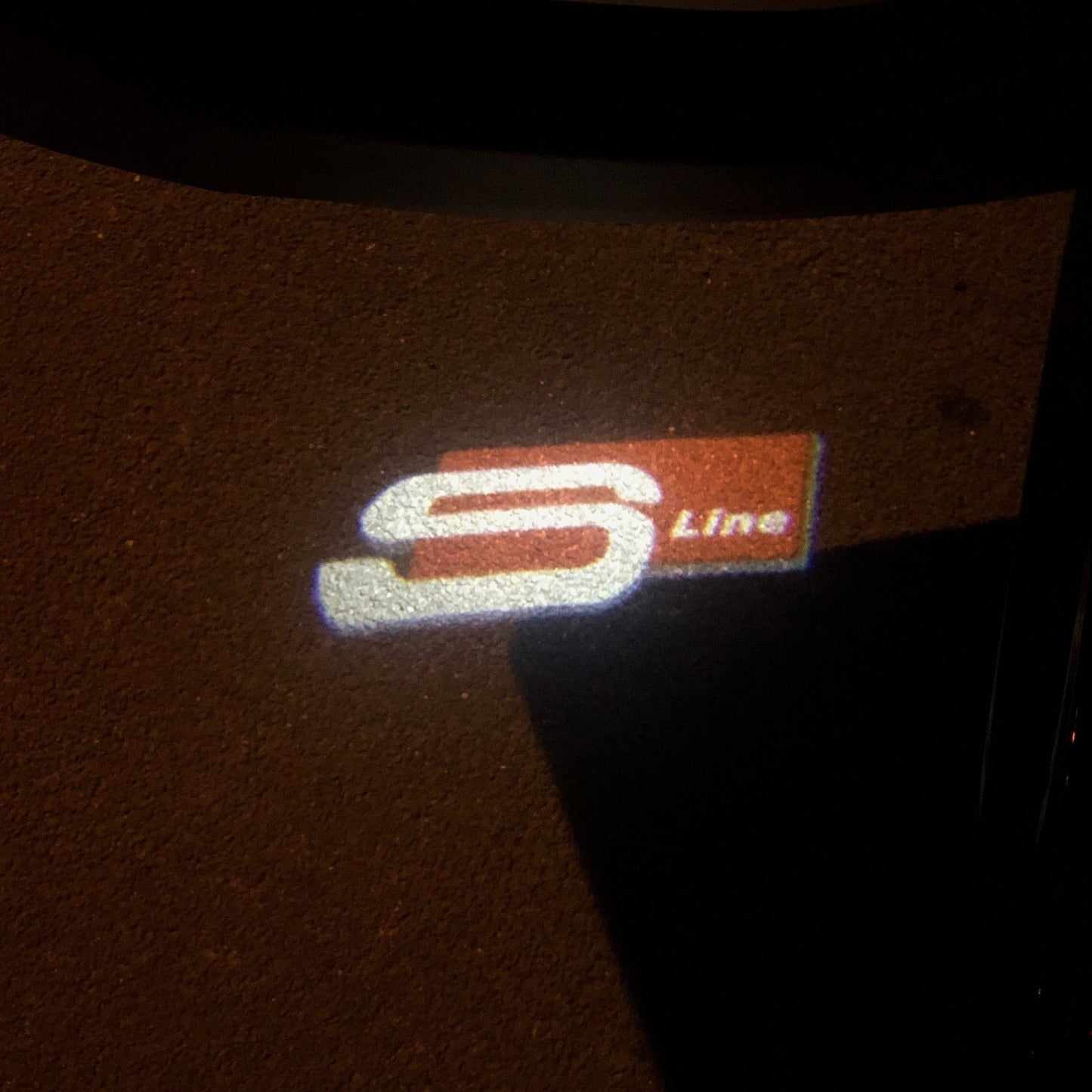AUDI S LINE LOGO PROJECTOT LIGHTS Nr.109 (quantity 1 = 2 Logo Films /2 door lights)