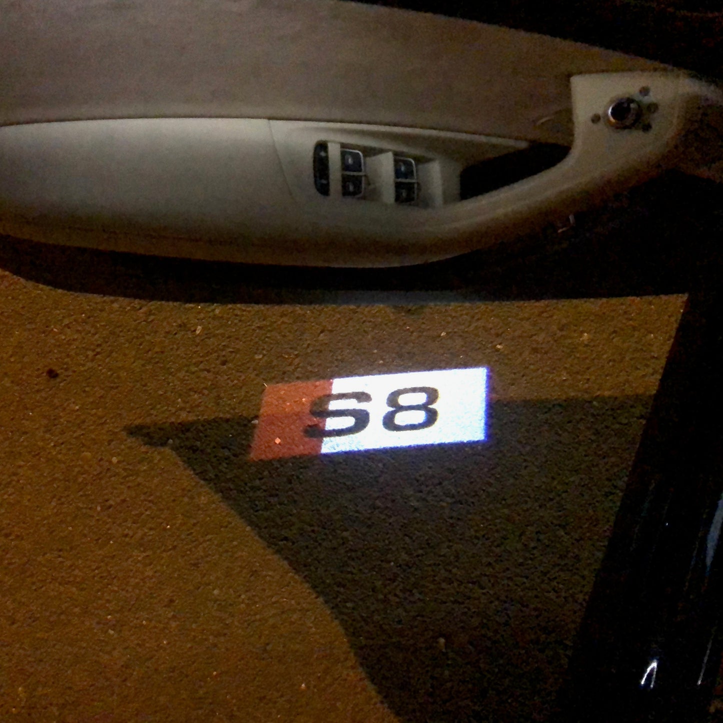 AUDI S8 LOGO PROJECTOT LIGHTS Nr.135 (quantity 1 = 2 Logo Films /2 door lights)