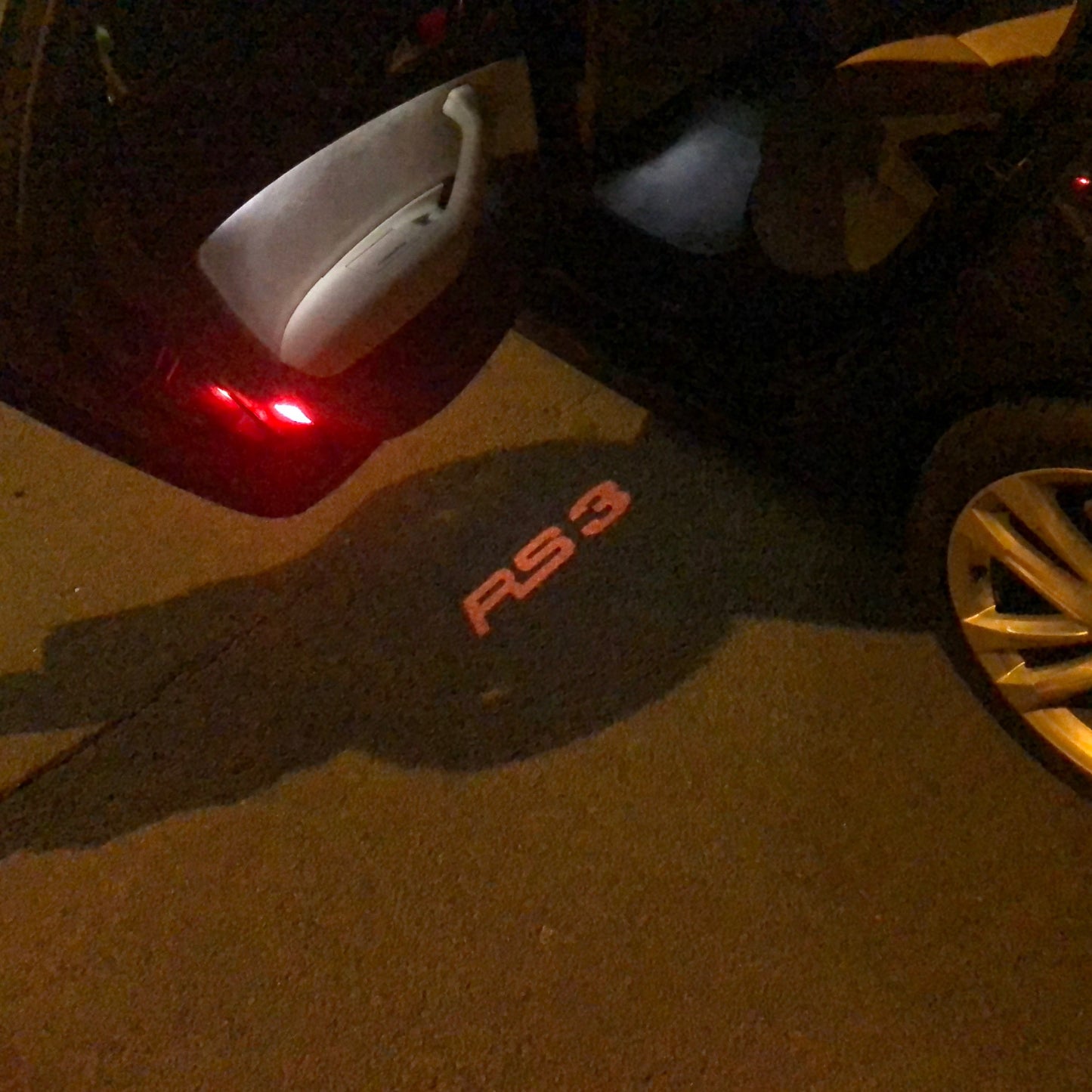 AUDI RS3 LOGO PROJECTOT LIGHTS Nr.139 (quantity 1 = 2 Logo Films /2 door lights)