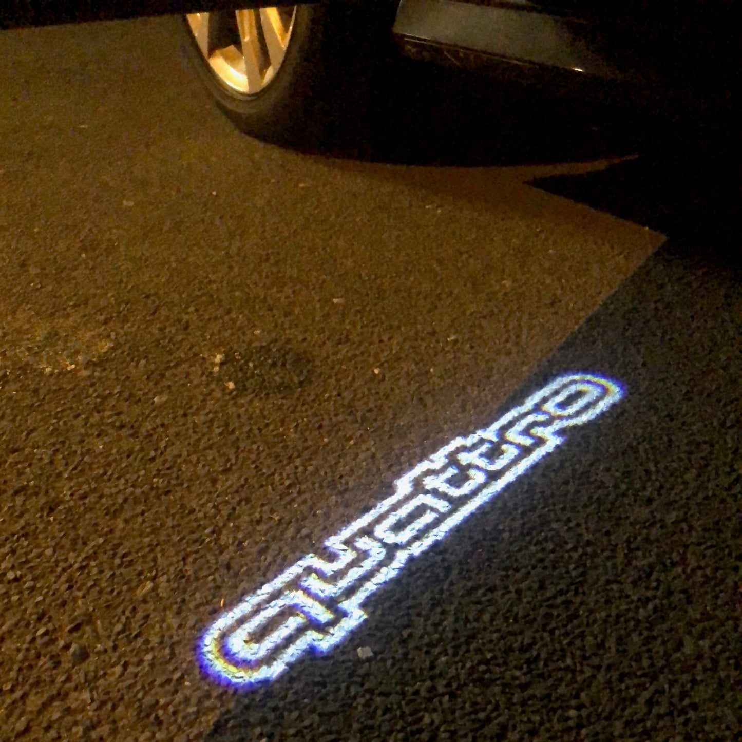 AUDI QUATTRO LOGO PROJECTOT LIGHTS Nr.108 (quantity 1 = 2 Logo Films /2 door lights)