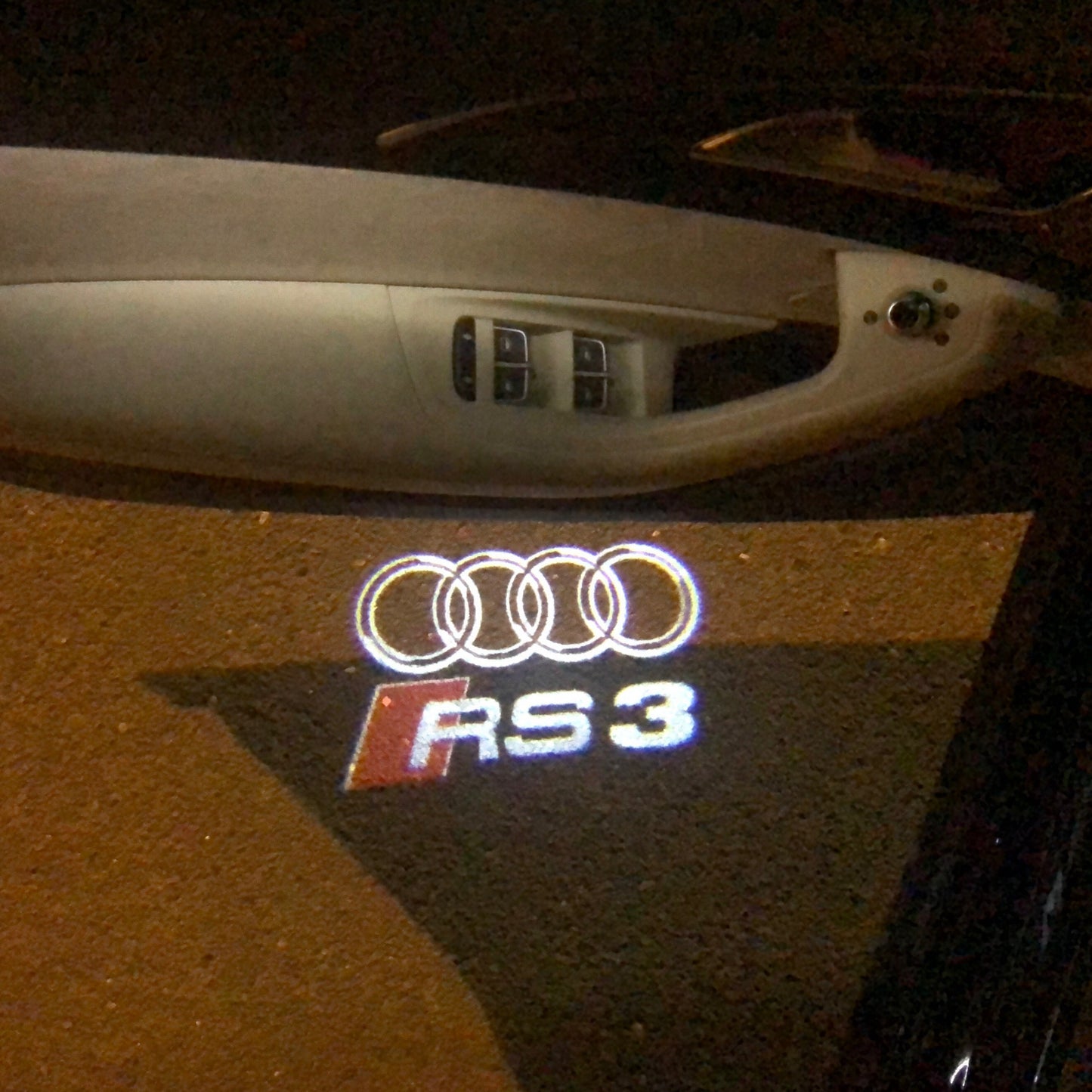 AUDI RS3 LOGO PROJECTOT LIGHTS Nr.128 (quantity 1 = 2 Logo Films /2 door lights)
