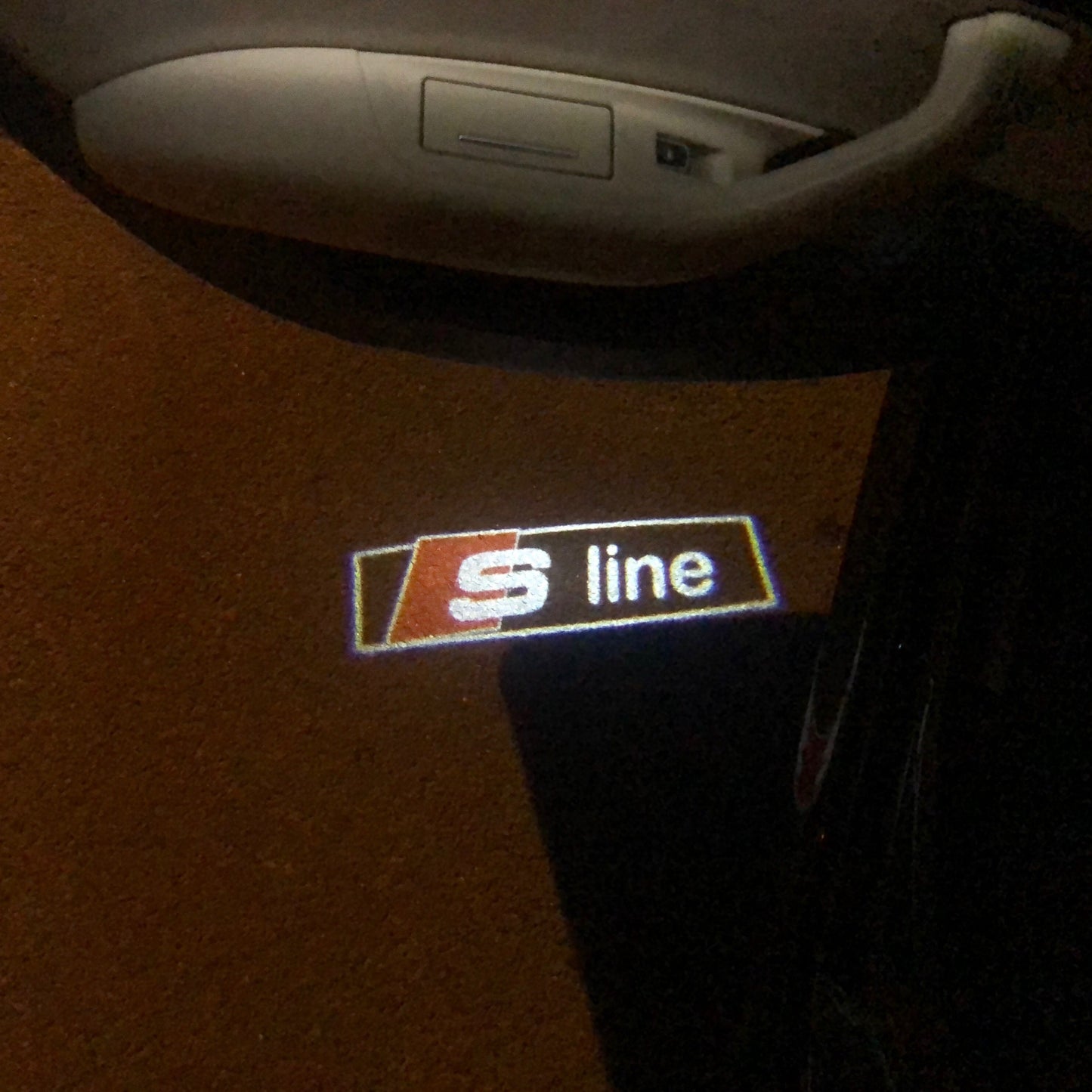 AUDI S LINE LOGO PROJECTOT LIGHTS Nr.99 (quantity 1 = 2 Logo Films /2 door lights)