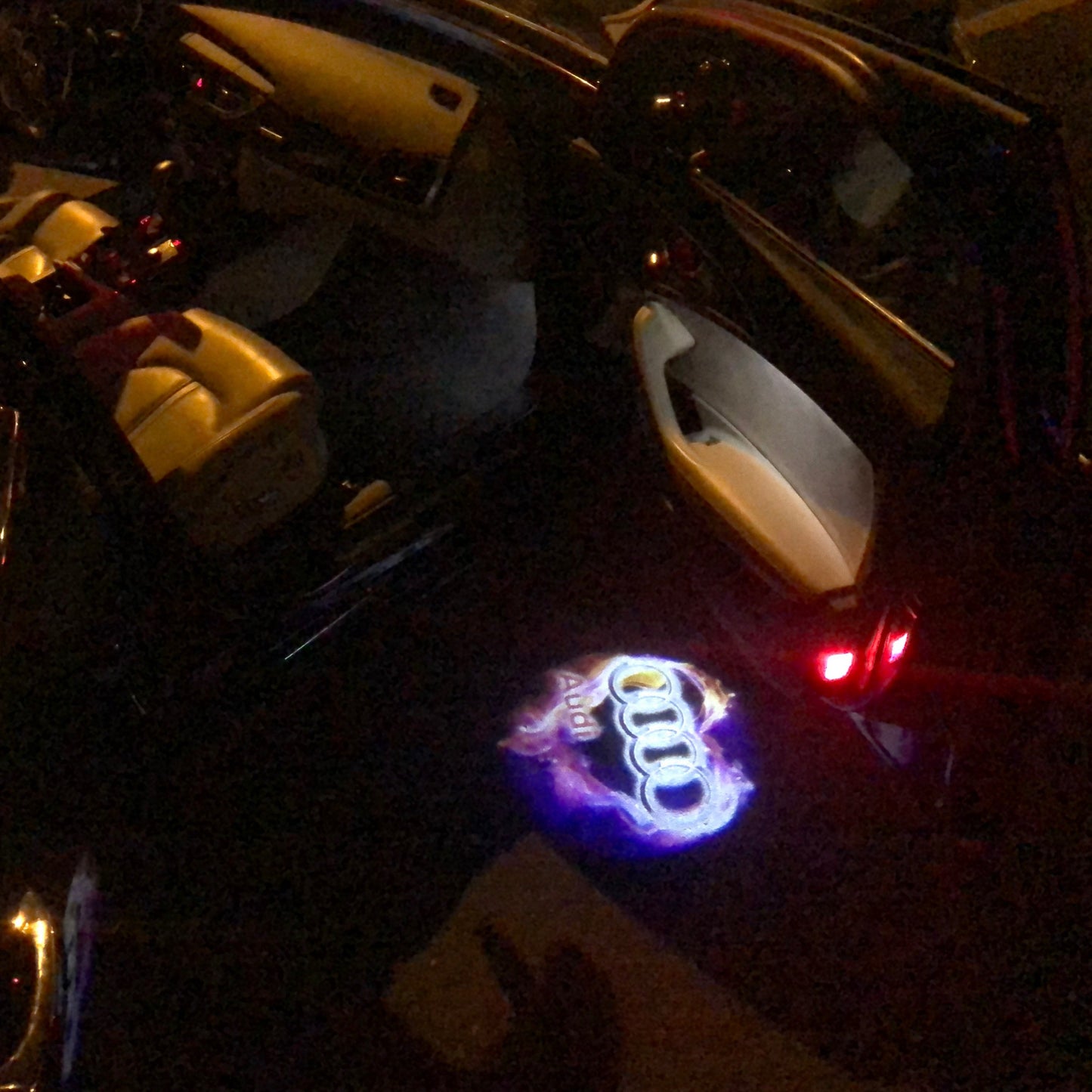 AUDI Original LOGO PROJECTOT LIGHTS Nr.004 (quantity 1 = 2 Logo Films /2 door lights)