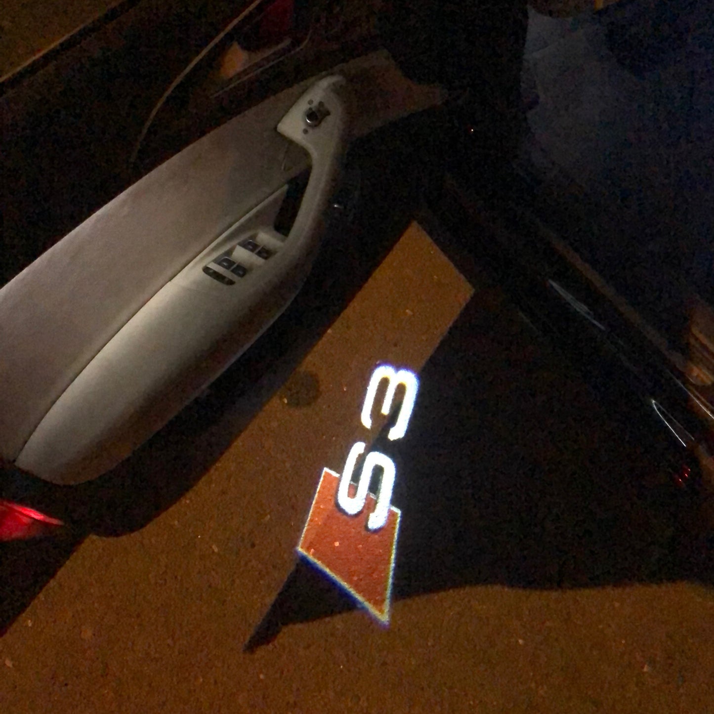 AUDI S3 LOGO PROJECTOT LIGHTS Nr.24 (quantity 1 = 2 Logo Films /2 door lights)