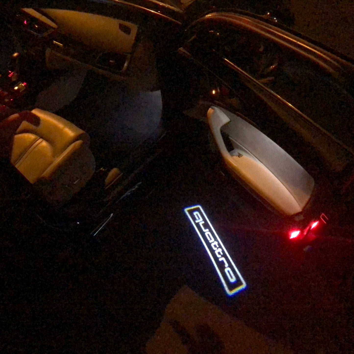 AUDI QUATTRO LOGO PROJECTOT LIGHTS Nr.85 (quantity 1 = 2 Logo Films /2 door lights)