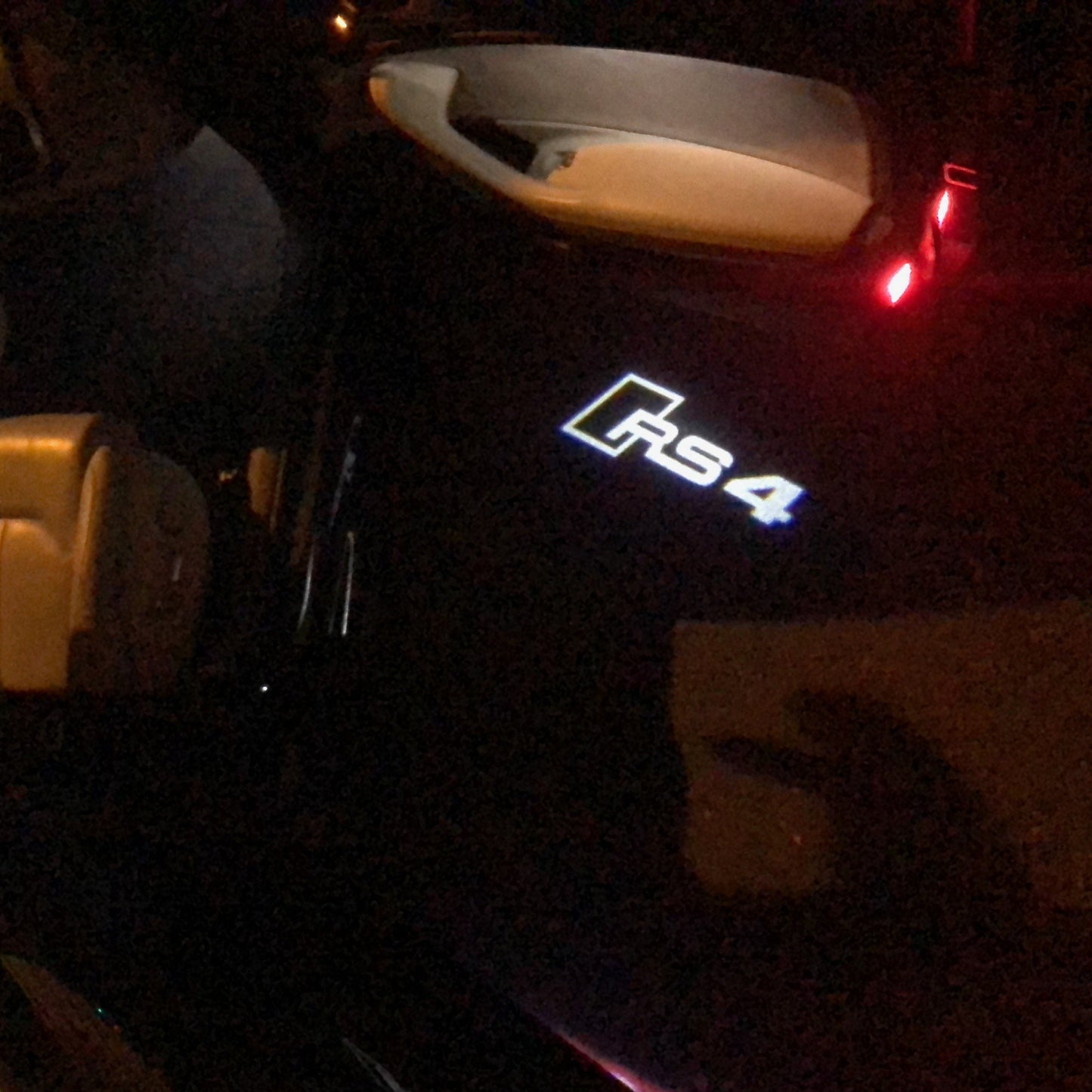 AUDI RS4 LOGO PROJECTOT LIGHTS Nr.118 (quantity 1 = 2 Logo Films /2 door lights)
