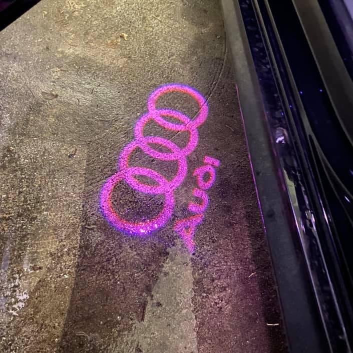 AUDI Original LOGO PROJECTOT LIGHTS Nr.003 (quantity 1 = 2 Logo Films /2 door lights)