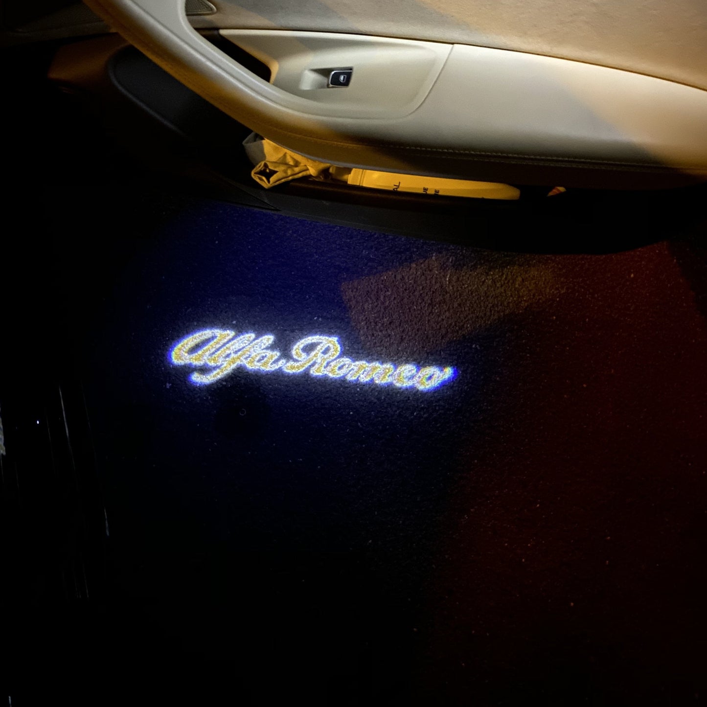 Alfa Romeo ORANGE COLOR LOGO PROJECTOT LIGHTS Nr.06 (quantity 1 = 2 Logo Film / 2 door lights)