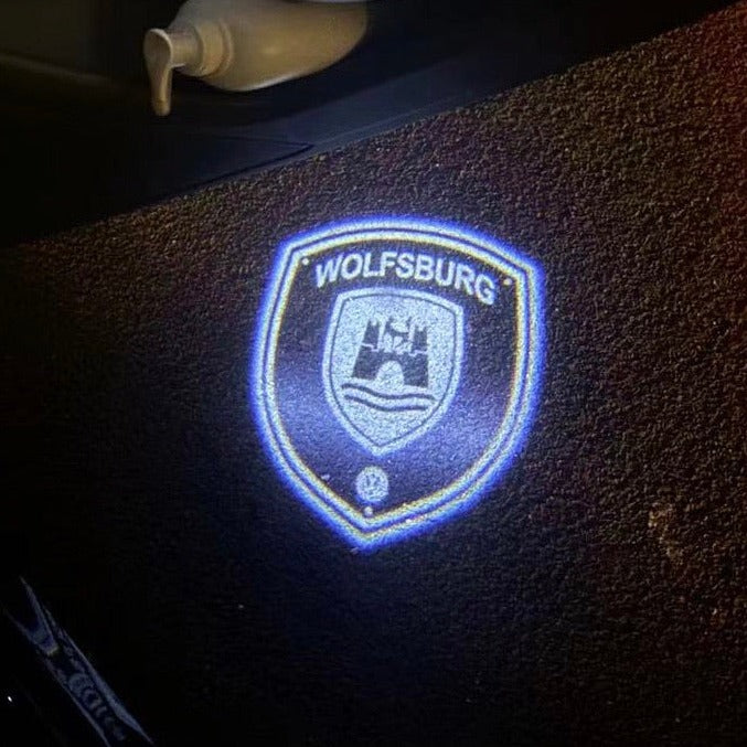 Volkswagen Door lights WOLFSBURG Logo Nr. 167 ( quantity 1 = 2 logo film / 2 door lights)