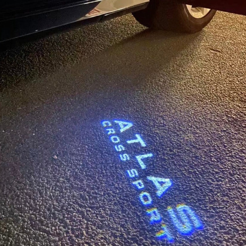 Volkswagen Door lights ATLAS CROSS SPORT Logo Nr. 174 ( quantity 1 = 2 logo film / 2 door lights)