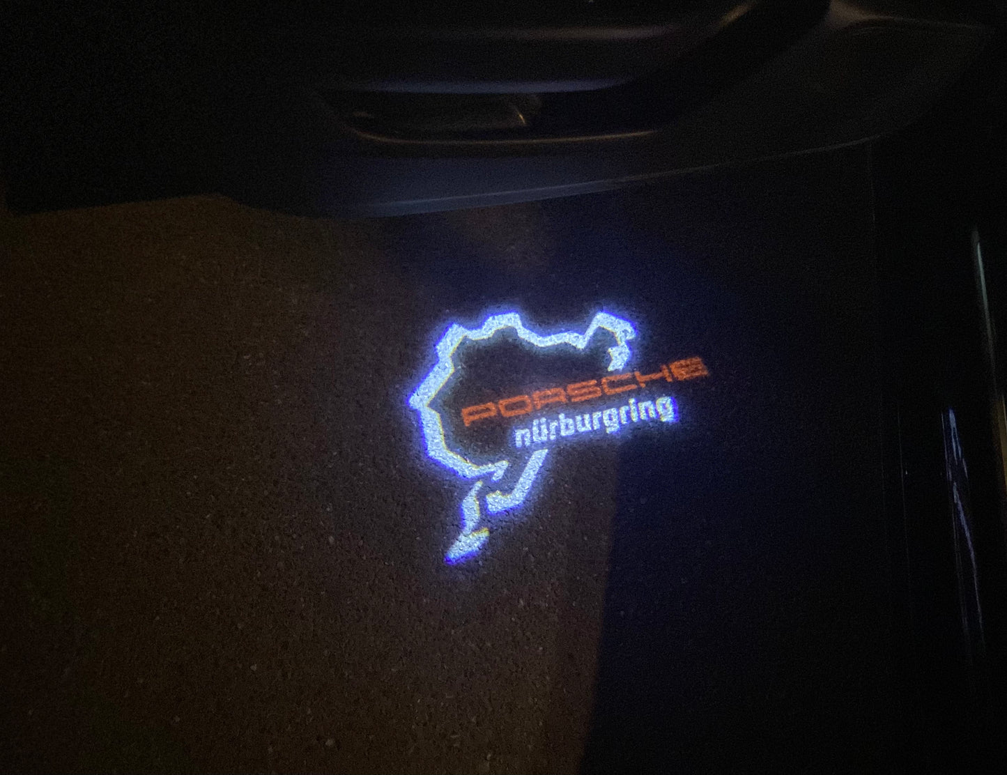 PORSCHE Nürburgring LOGO PROJECTOT LIGHTS Nr.8043 (quantity 1 = 2 Logo Film / 2 door lights)