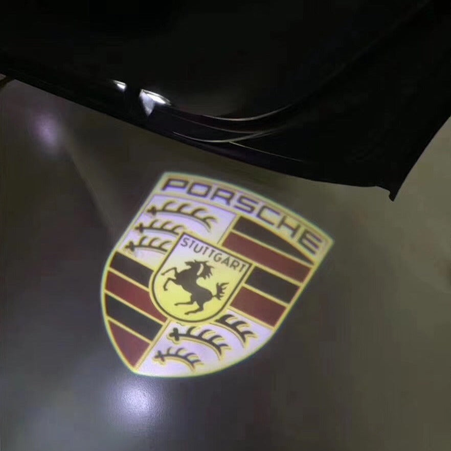 PORSCHE Original LOGO PROJECTOT LIGHTS Nr.8003 (quantity 1 = 2 Logo Film / 2 door lights)