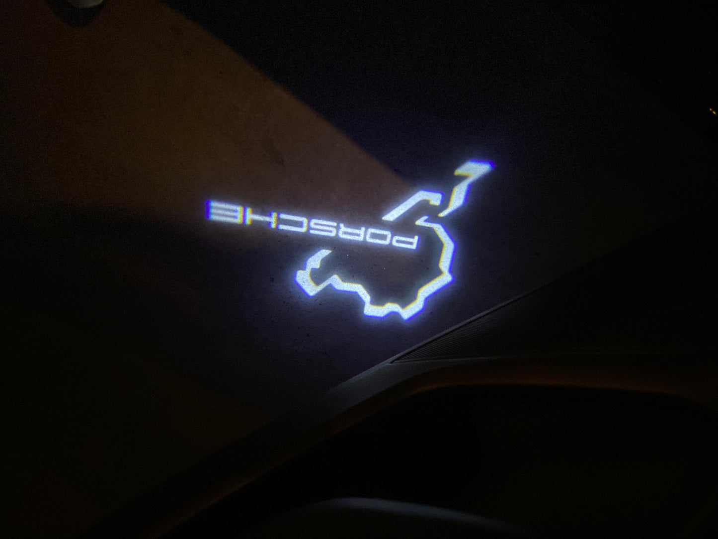 PORSCHE Nürburgring LOGO PROJECTOT LIGHTS Nr.8044 (quantity 1 = 2 Logo Film / 2 door lights)