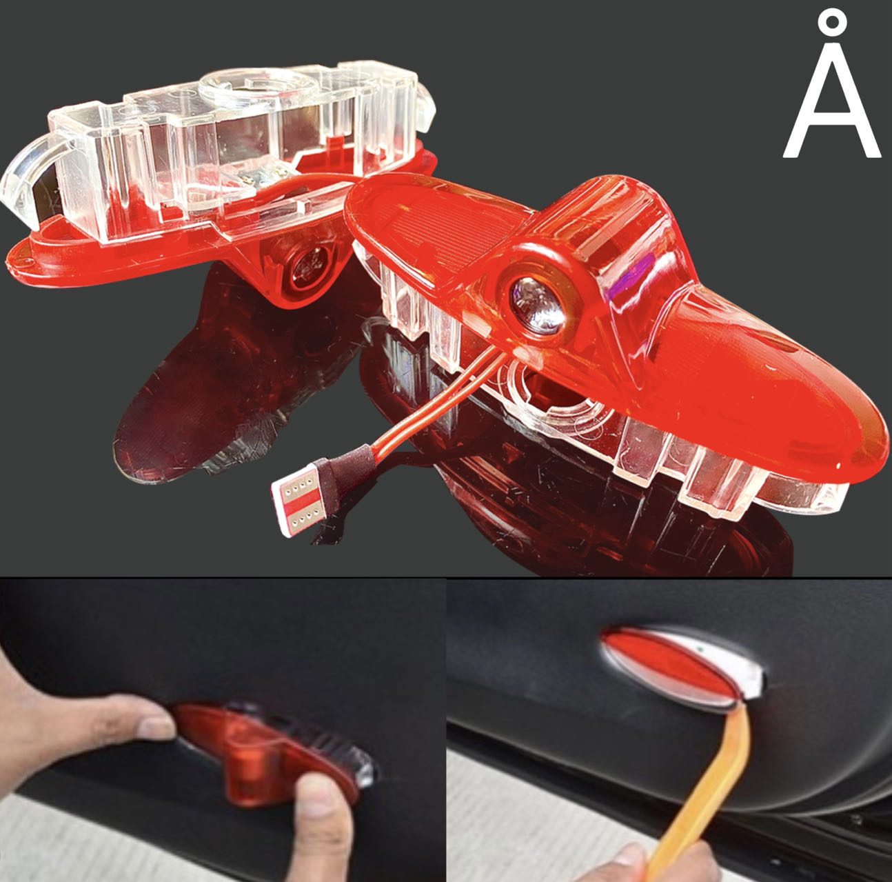 RENAULT ORIGINAL LOGO PROJECROTR LIGHTS Nr.0962 (quantity  1 =  2 Logo Film & 2 door lights)