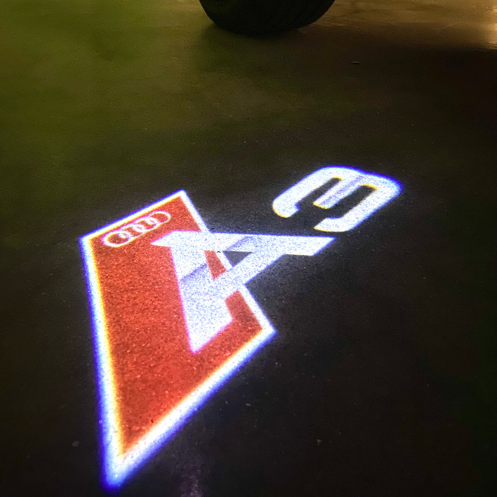 AUDI  A3 LOGO PROJECTOT LIGHTS  (quantity 1 = 2 Logo Films /2 door lights）Nr.12B80