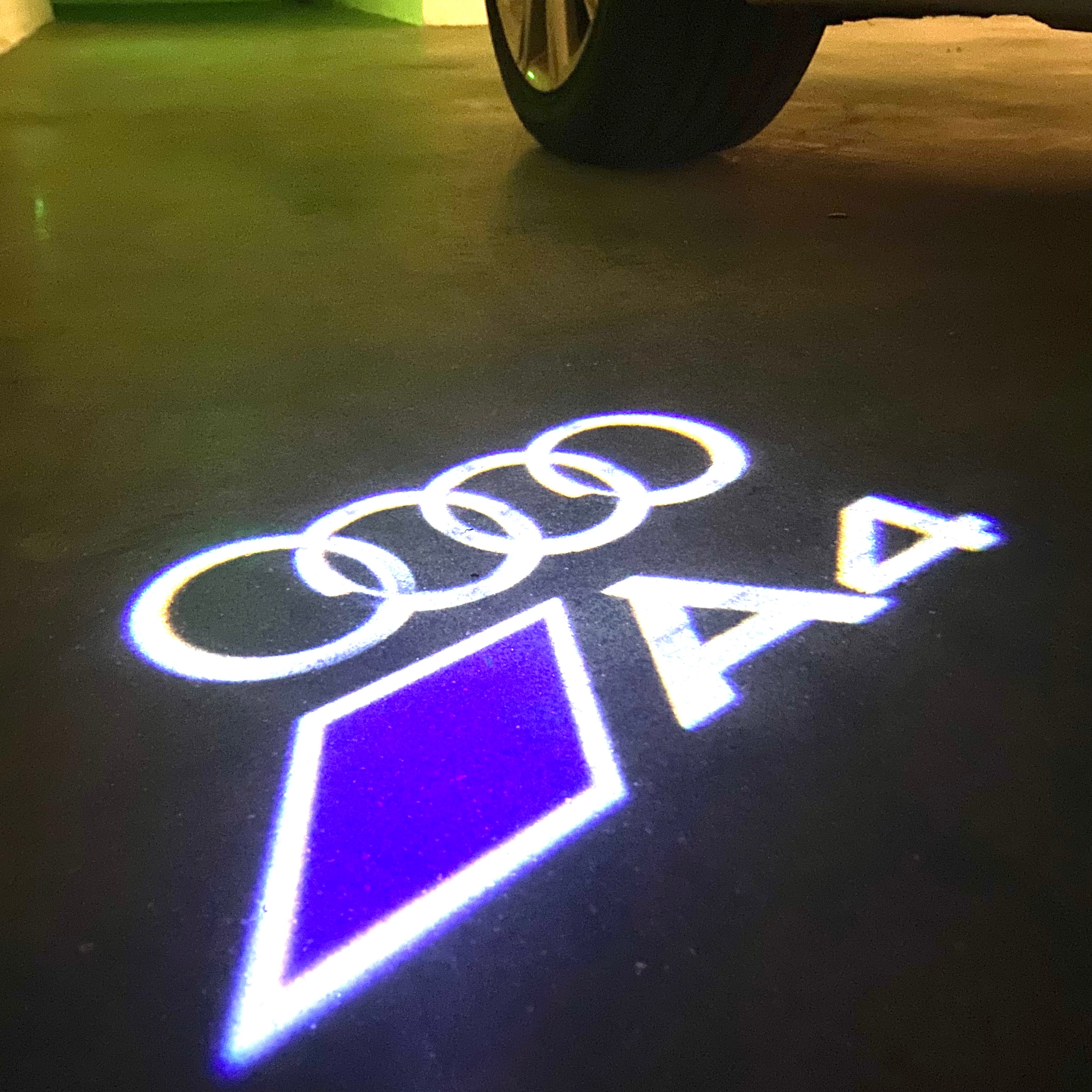 AUDI  A4 LOGO PROJECTOT LIGHTS  (quantity 1 = 2 Logo Films /2 door lights）Nr.12B98